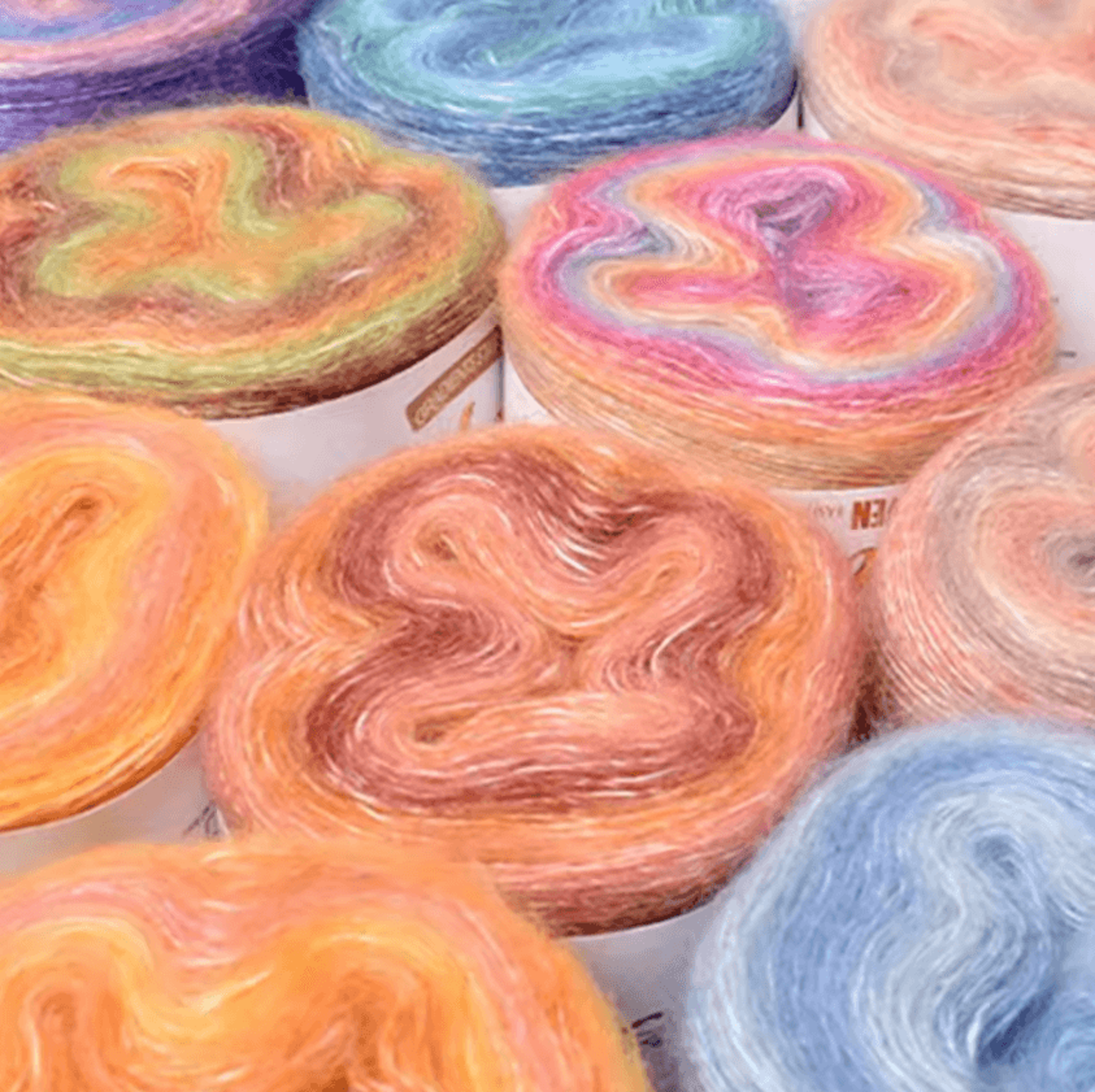 RainbowSoft 250M Gradient Cake Yarn  Organic Cotton Blend Crochet  Knitting Yarn 0