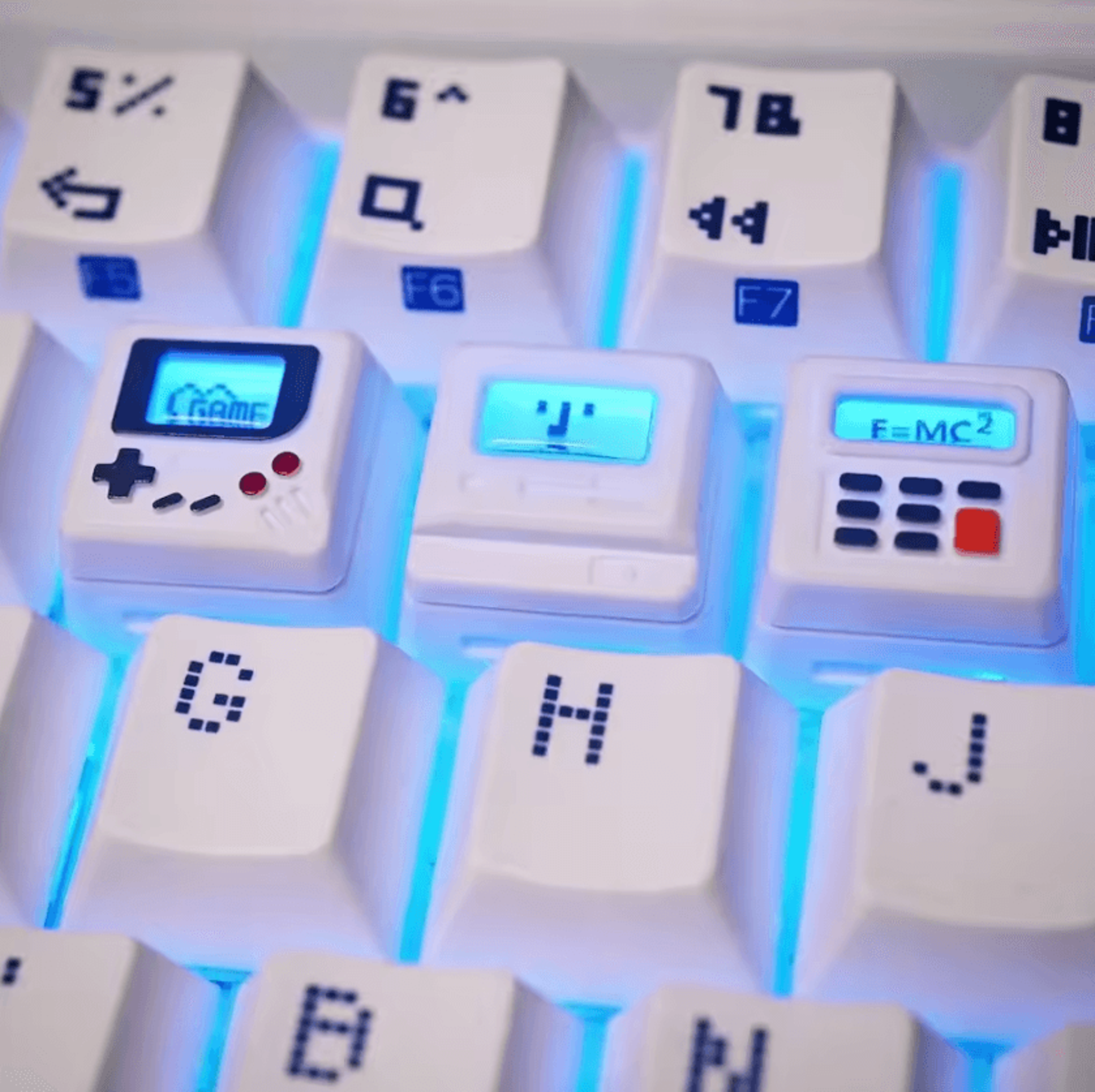 Retro Transparent Game Console Keycap Set  3in1 Creative Mechanical Keyboard Caps 0