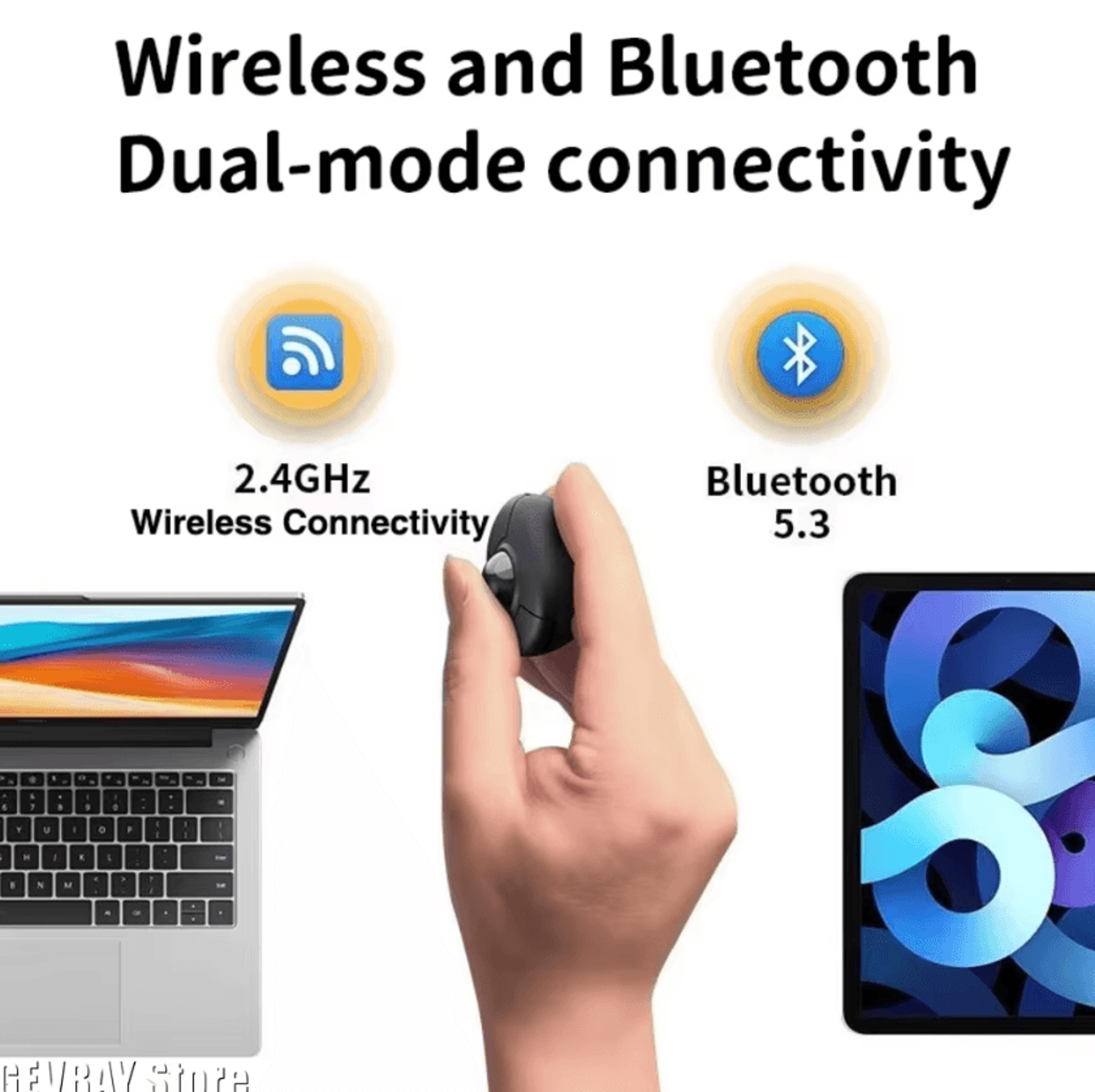 Trackball Finger Ring Mouse  DualMode Bluetooth  24G Wireless Remote Controller 2