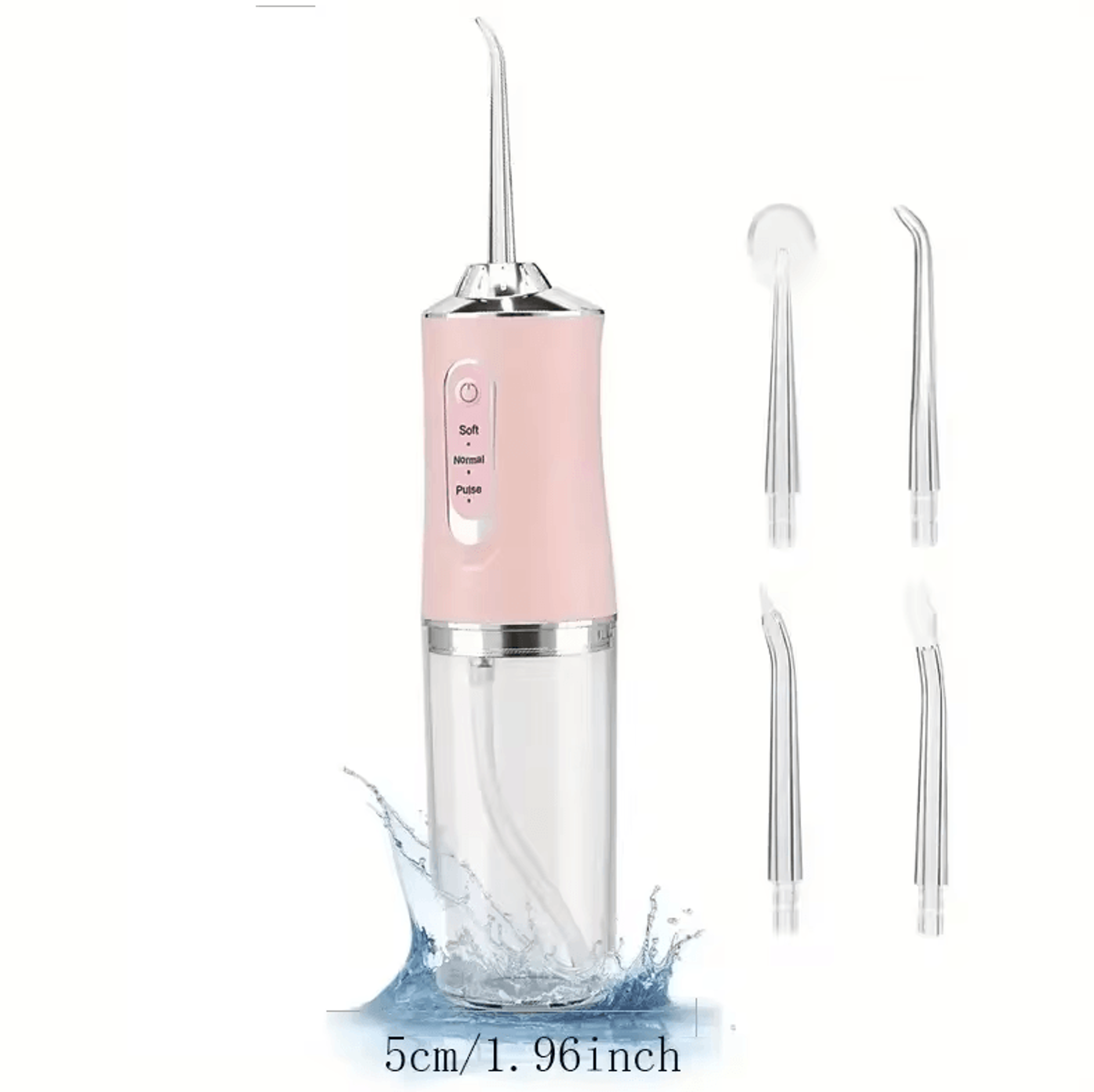 AquaJet Pro Portable Water Flosser  Rechargeable 4Nozzle Dental Irrigator With 3 Modes 4