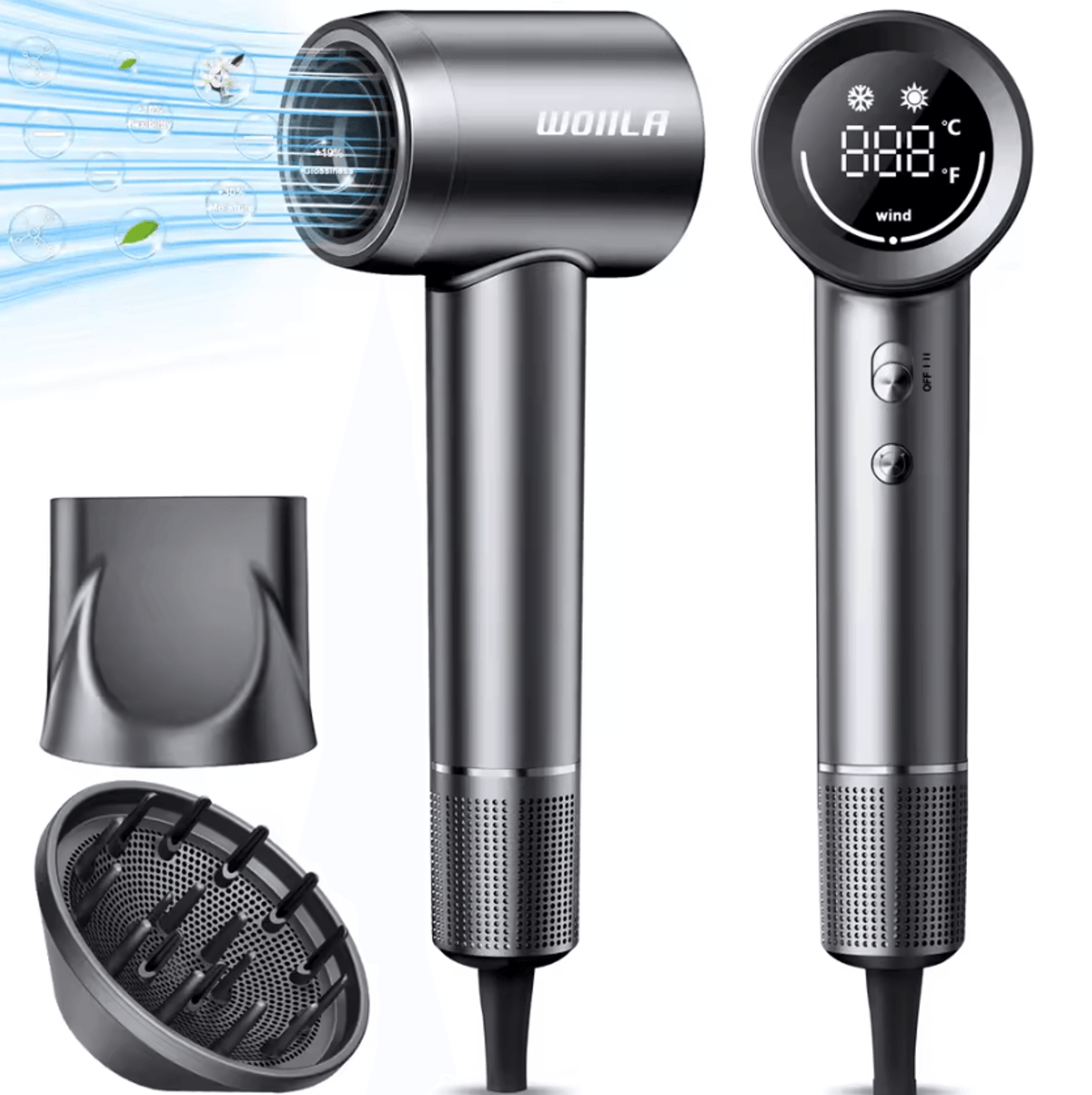 Professional Ionic HighSpeed Hair Dryer With Constant Temperature Control 110V 4