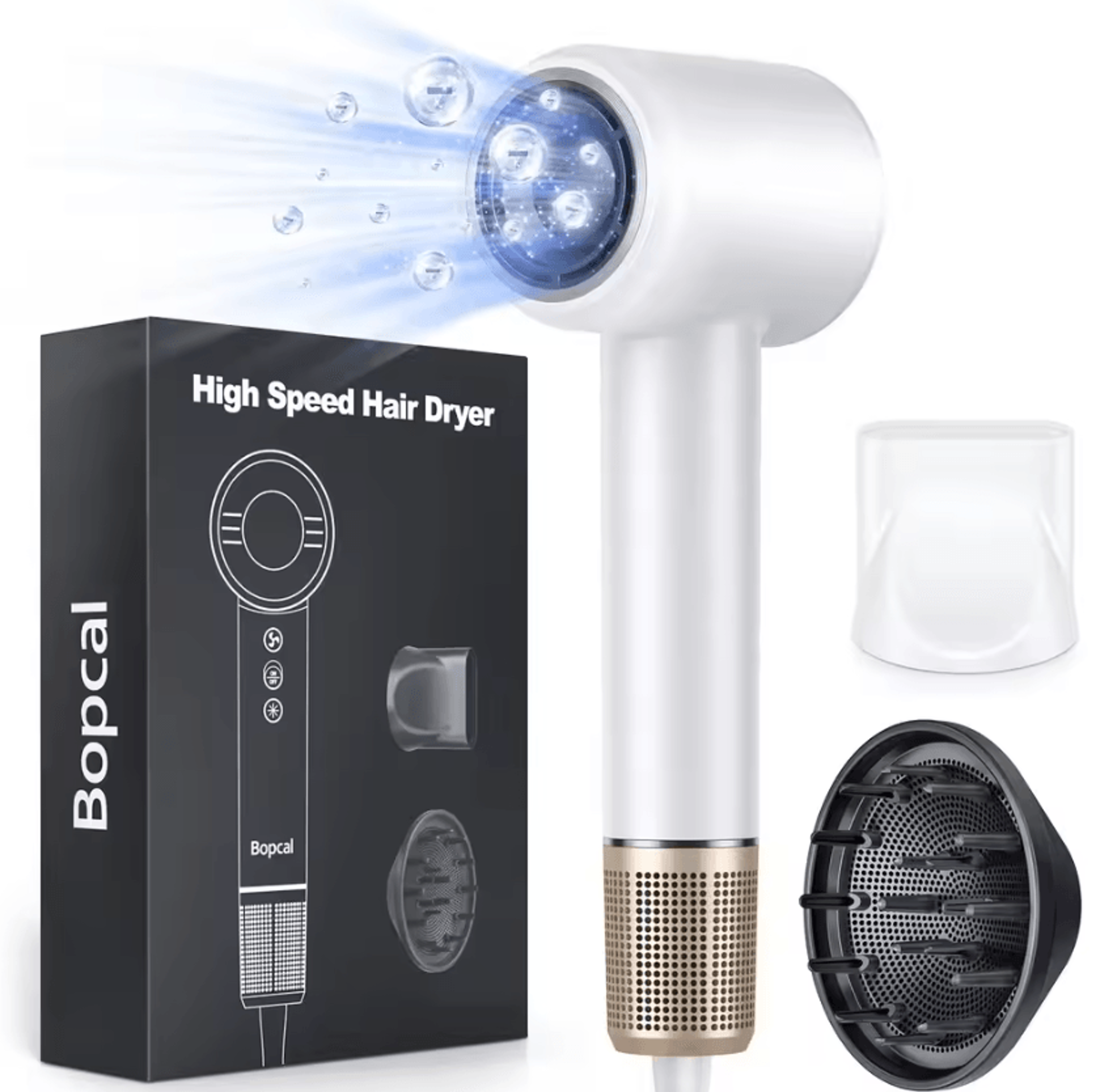 120000 RPM HighSpeed Ionic Hair Dryer With Diffuser  3X Fast Dry Technology 4