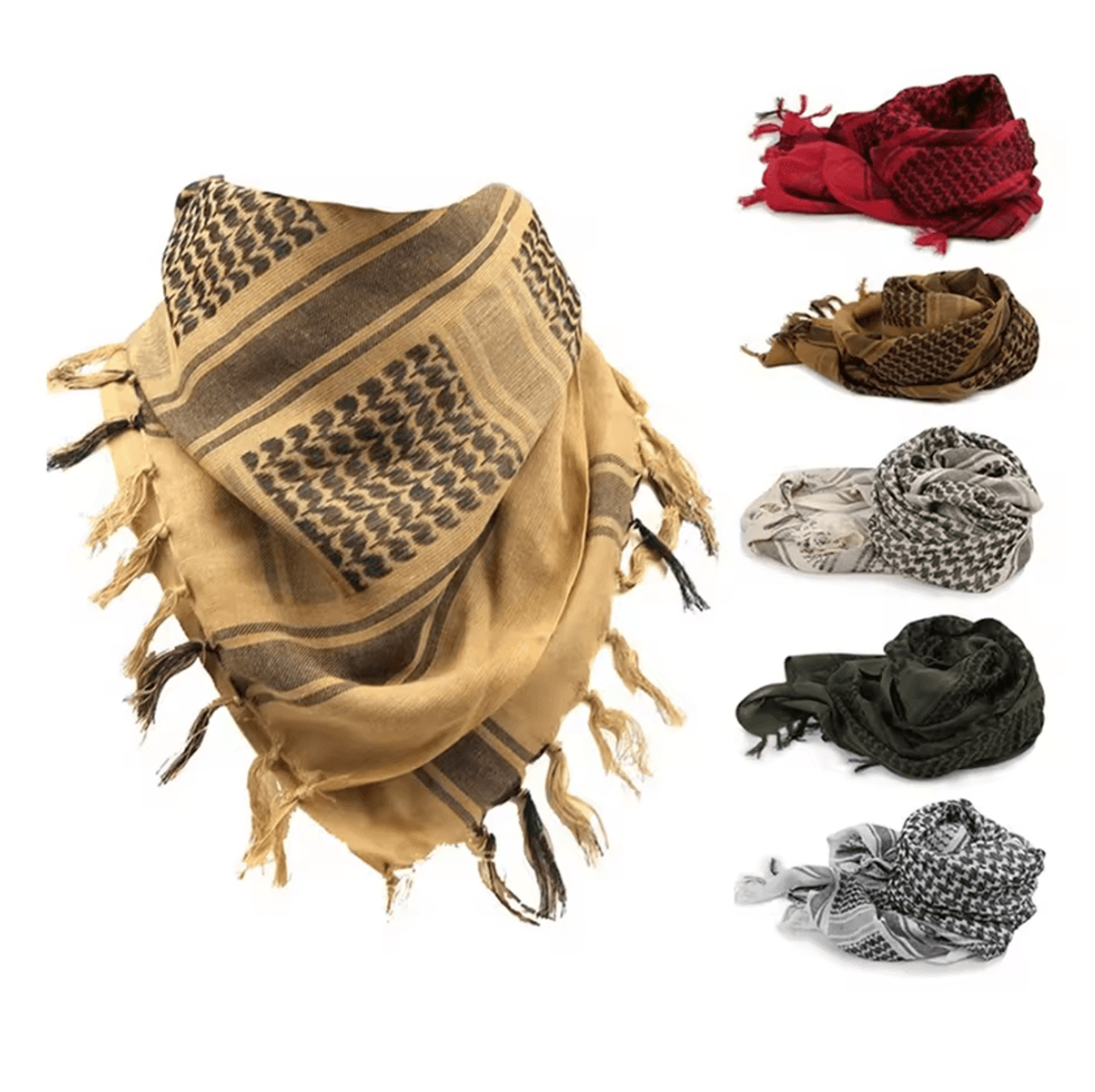 DesertFlex Tactical Shemagh Scarf  Lightweight Arab Headwrap  MultiUse Outdoor Face Cover 0