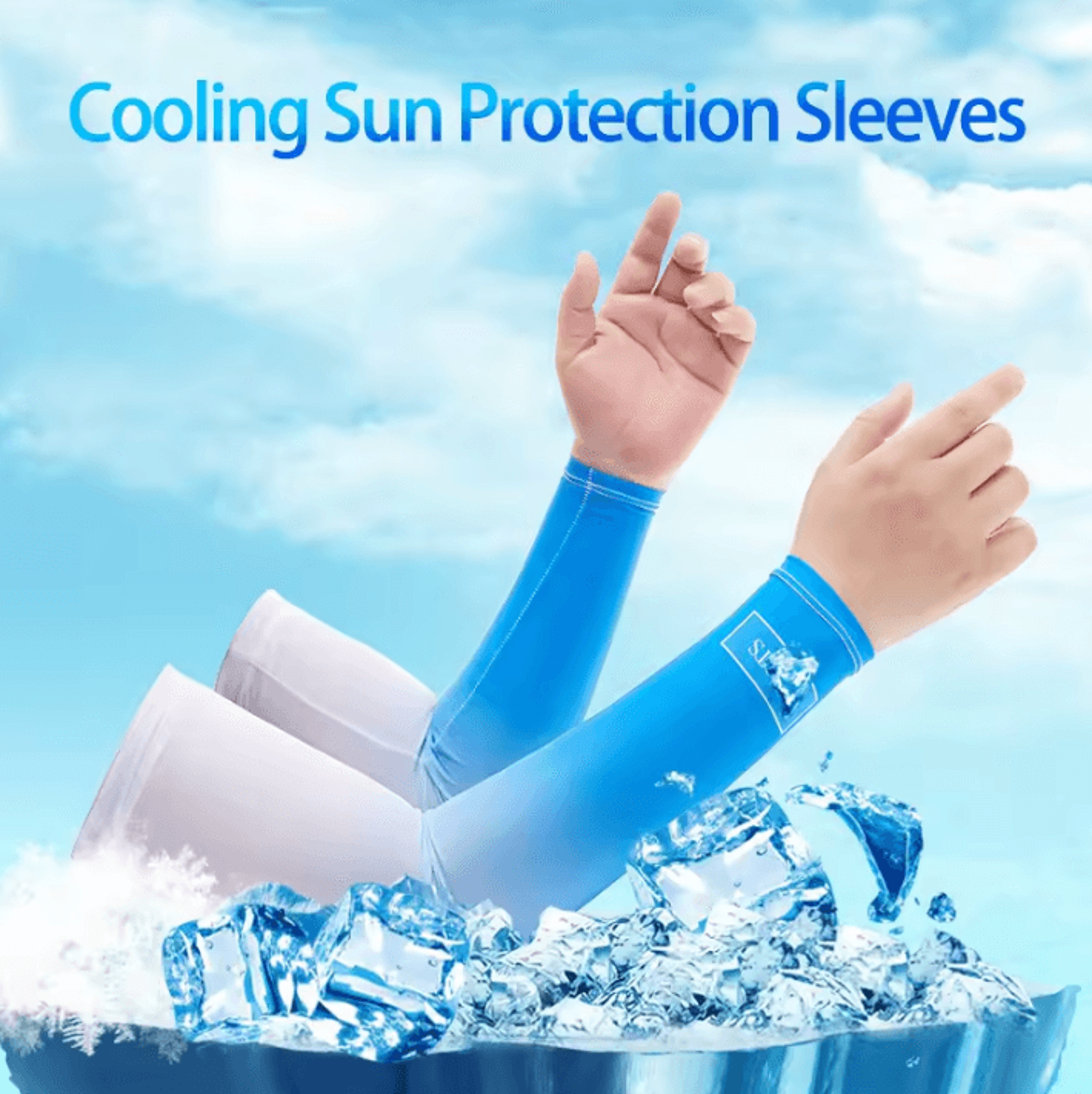 Gradient Ice Silk Arm Sleeves  UV Sun Protection Cooling Covers For Men  Women 0
