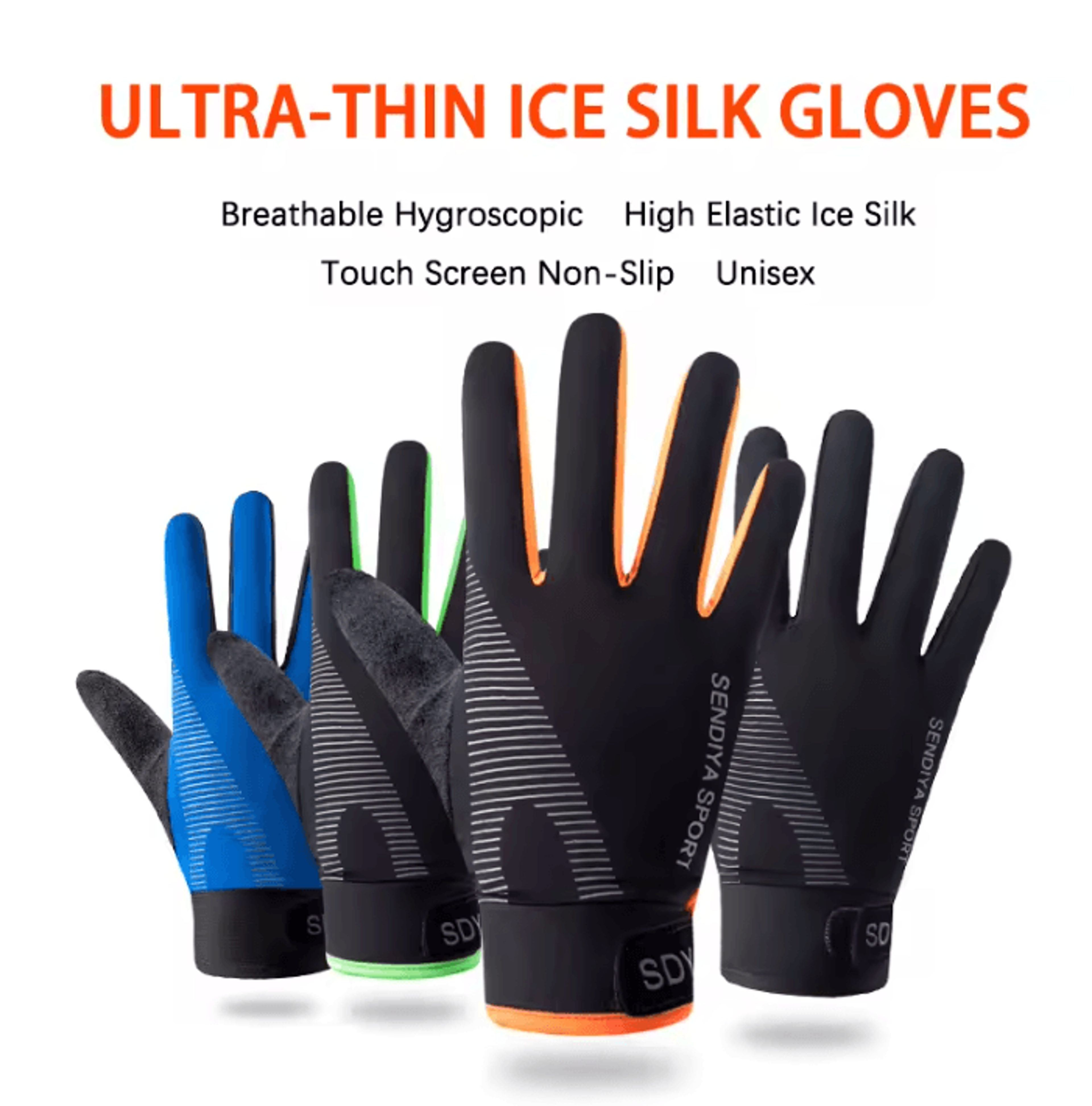 CoolTouch Ice Silk Sun Protection Gloves  Breathable Touchscreen Summer Gloves 0