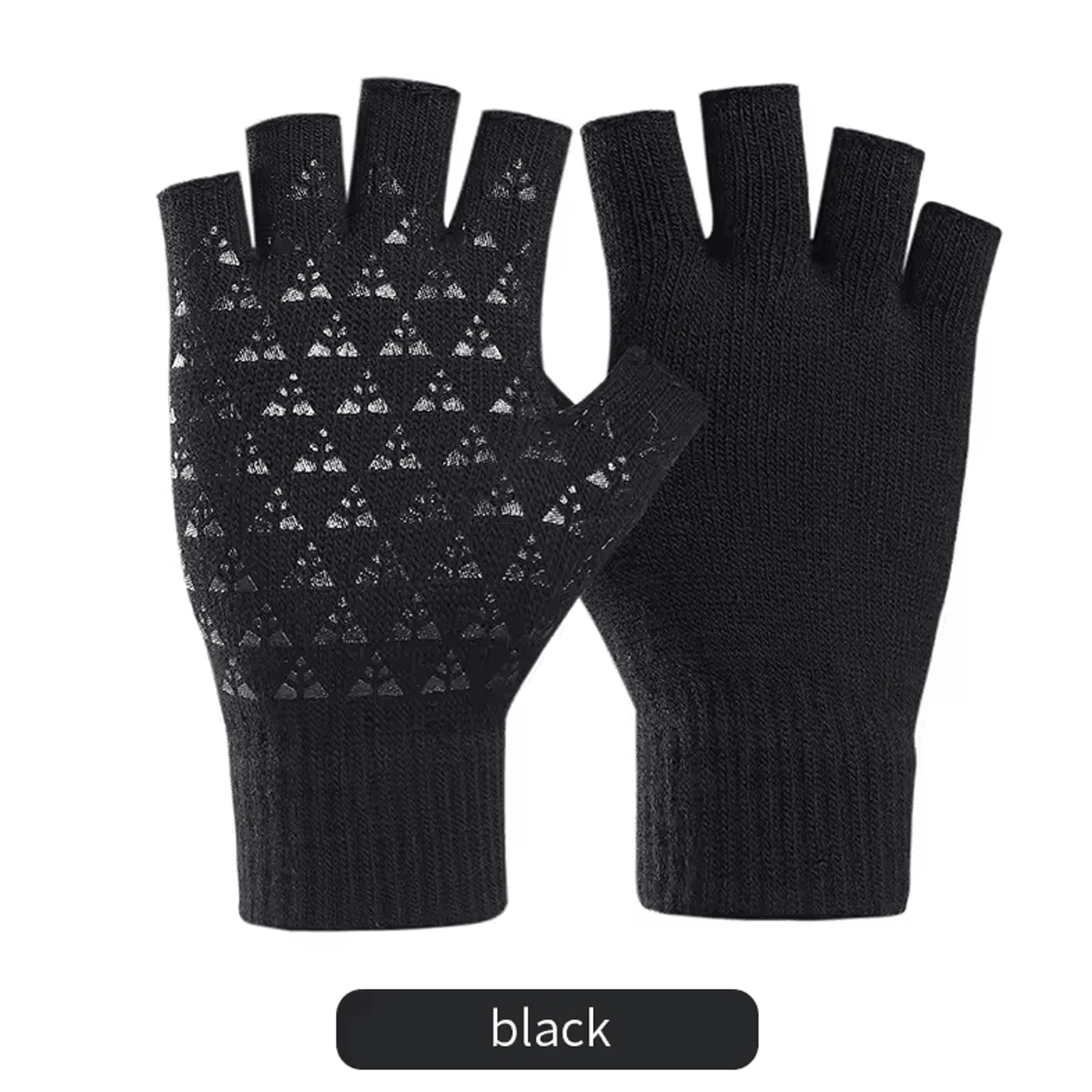 FlexGrip Knit Fingerless Winter Gloves  Soft AntiSlip Typing  Everyday Gloves 3