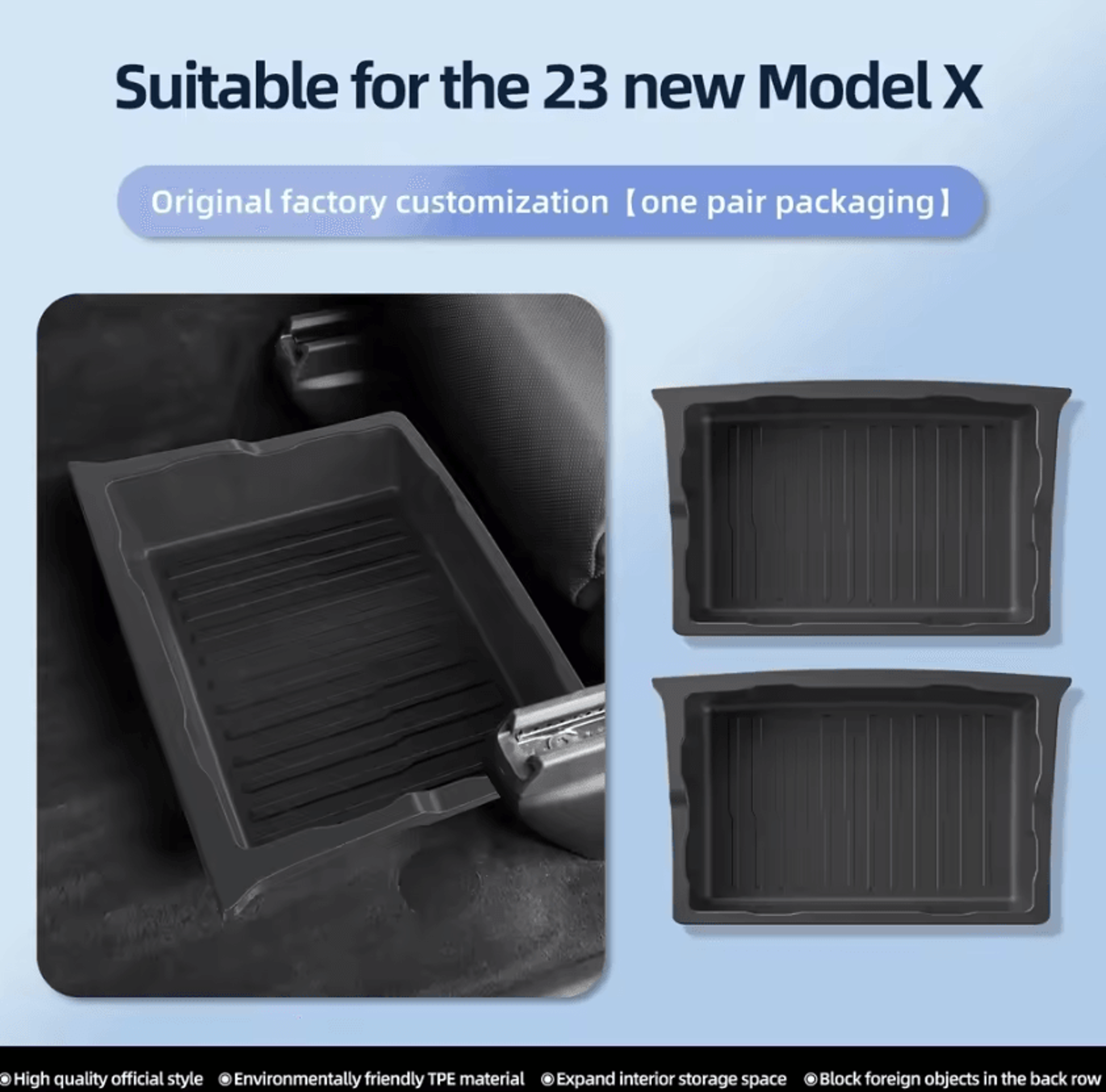 Tesla Model X Under Seat Storage Drawer  Hidden Organizer Box For 20232026 Interior Upgrade 4