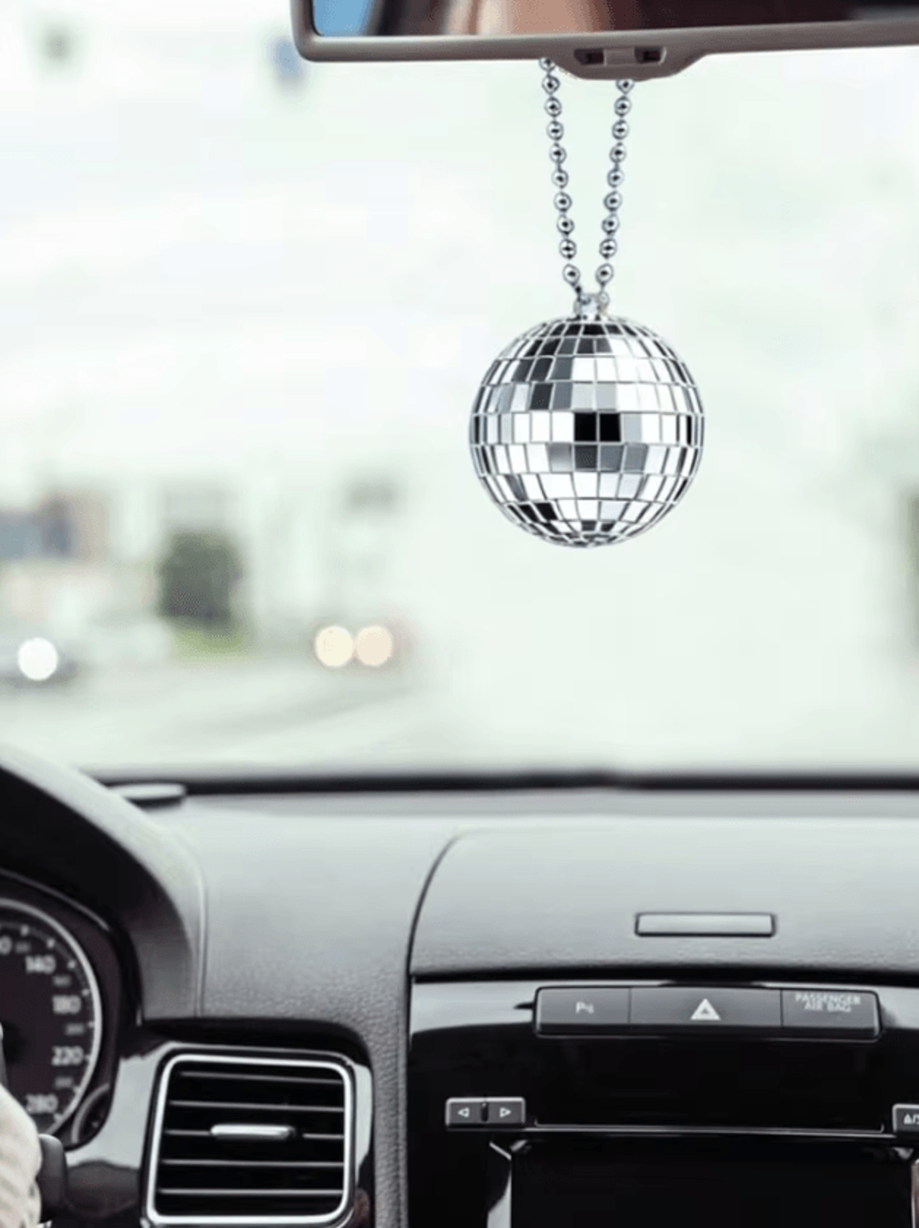 DiscoGlow Hanging Mirror Ball Car Ornament 0