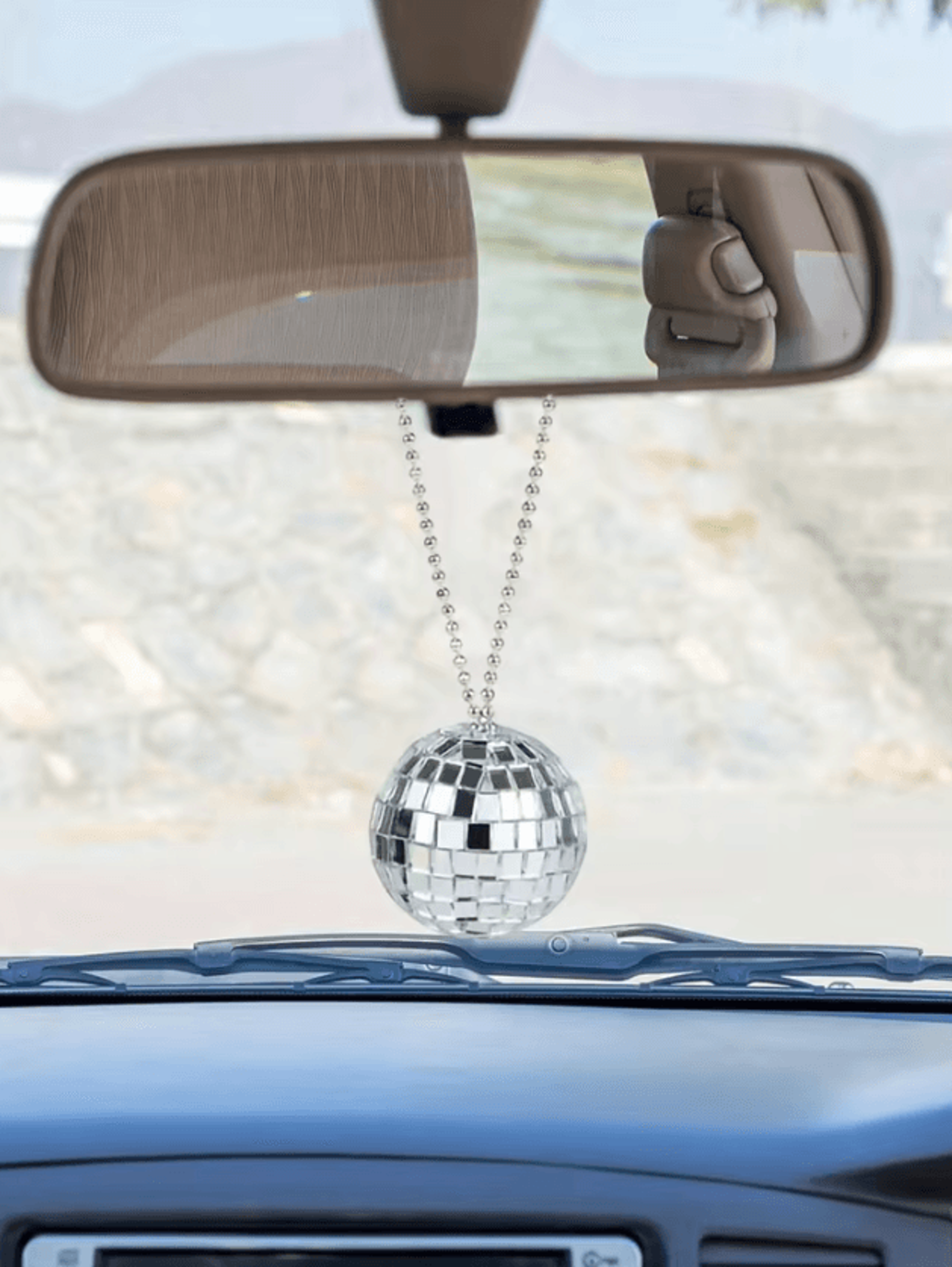 DiscoGlow Hanging Mirror Ball Car Ornament 2