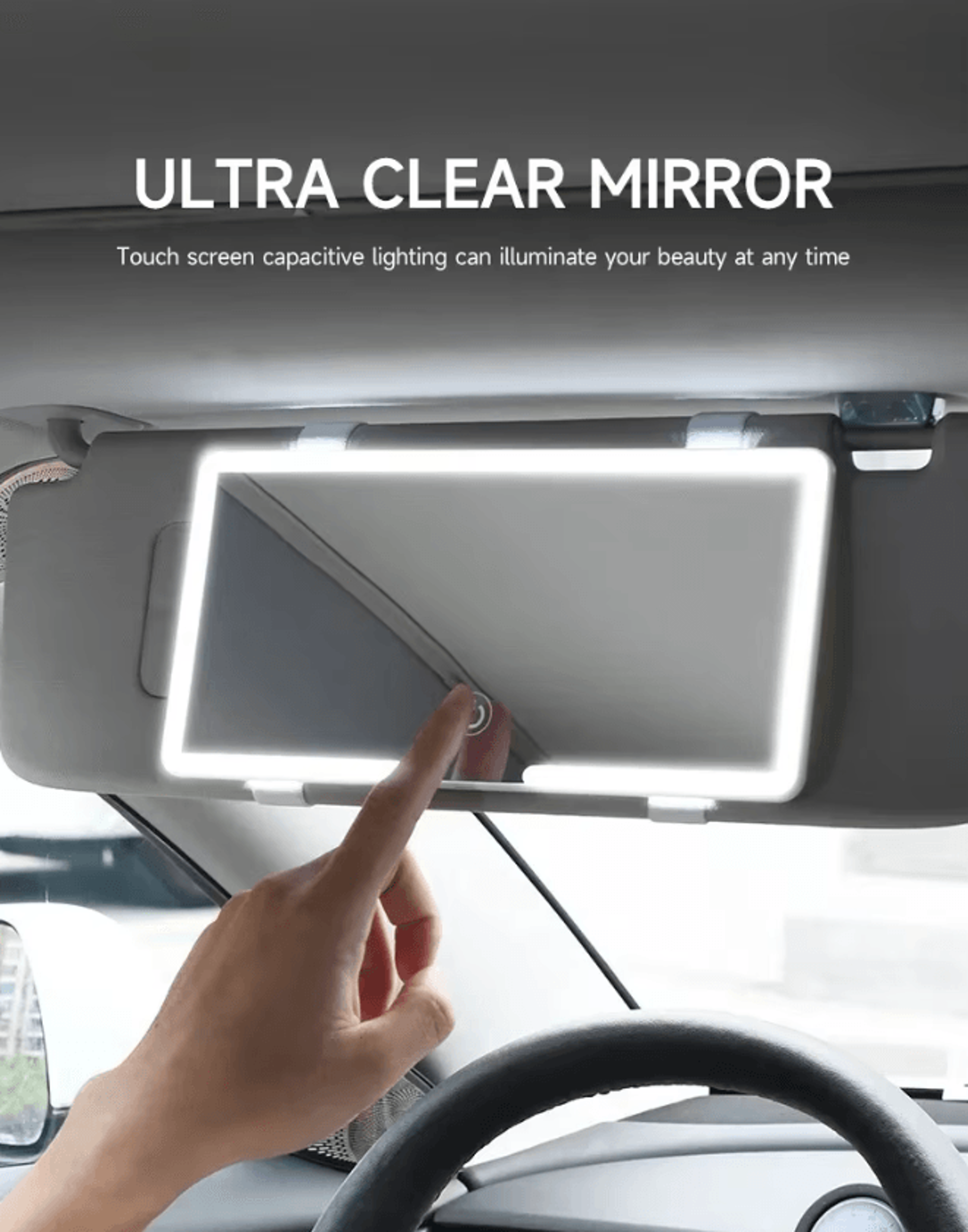 GlowTouch LED Rechargeable Car Makeup Mirror 0