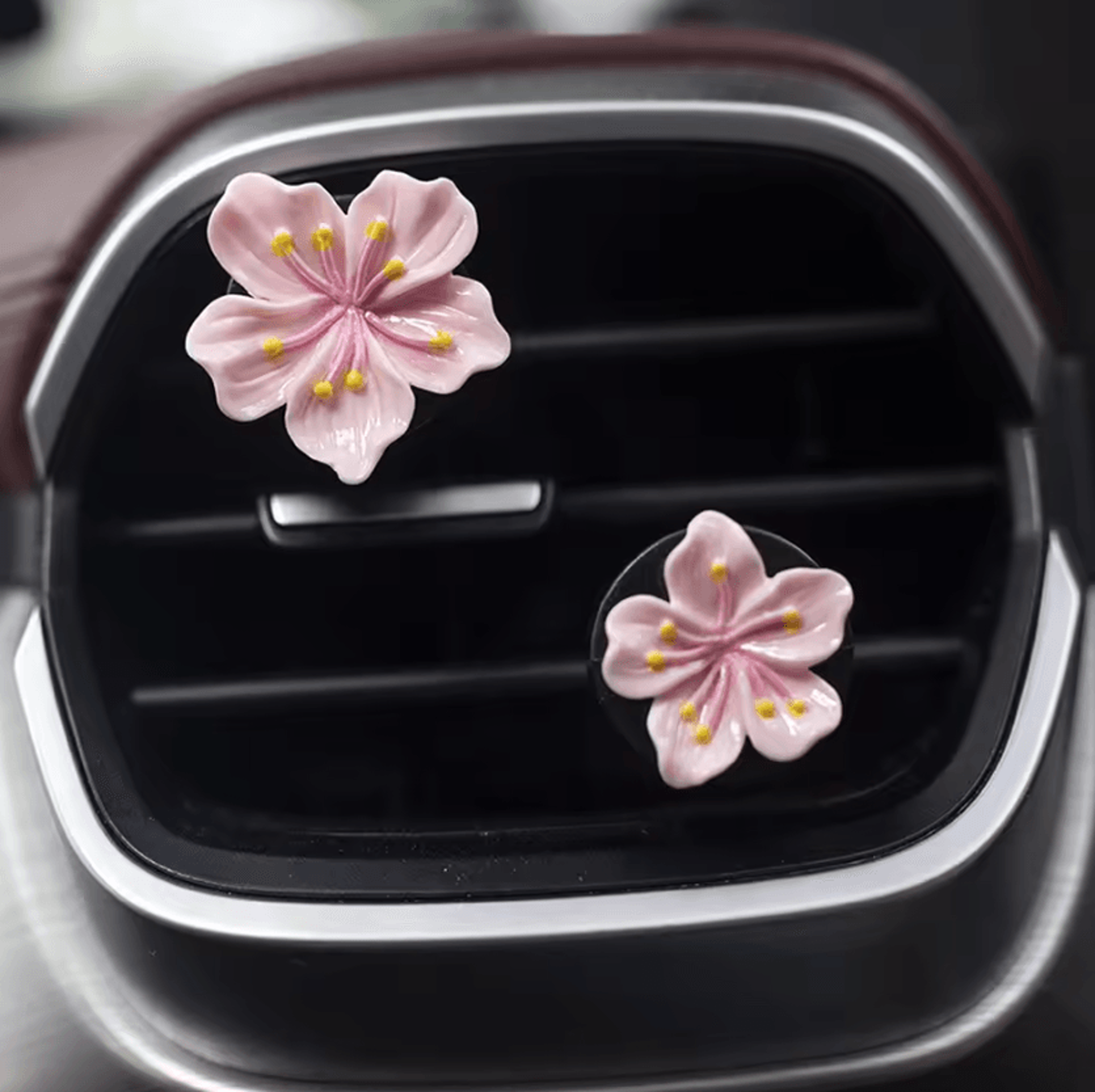 Peach Blossom Flower Car Vent Perfume Clip Set 5