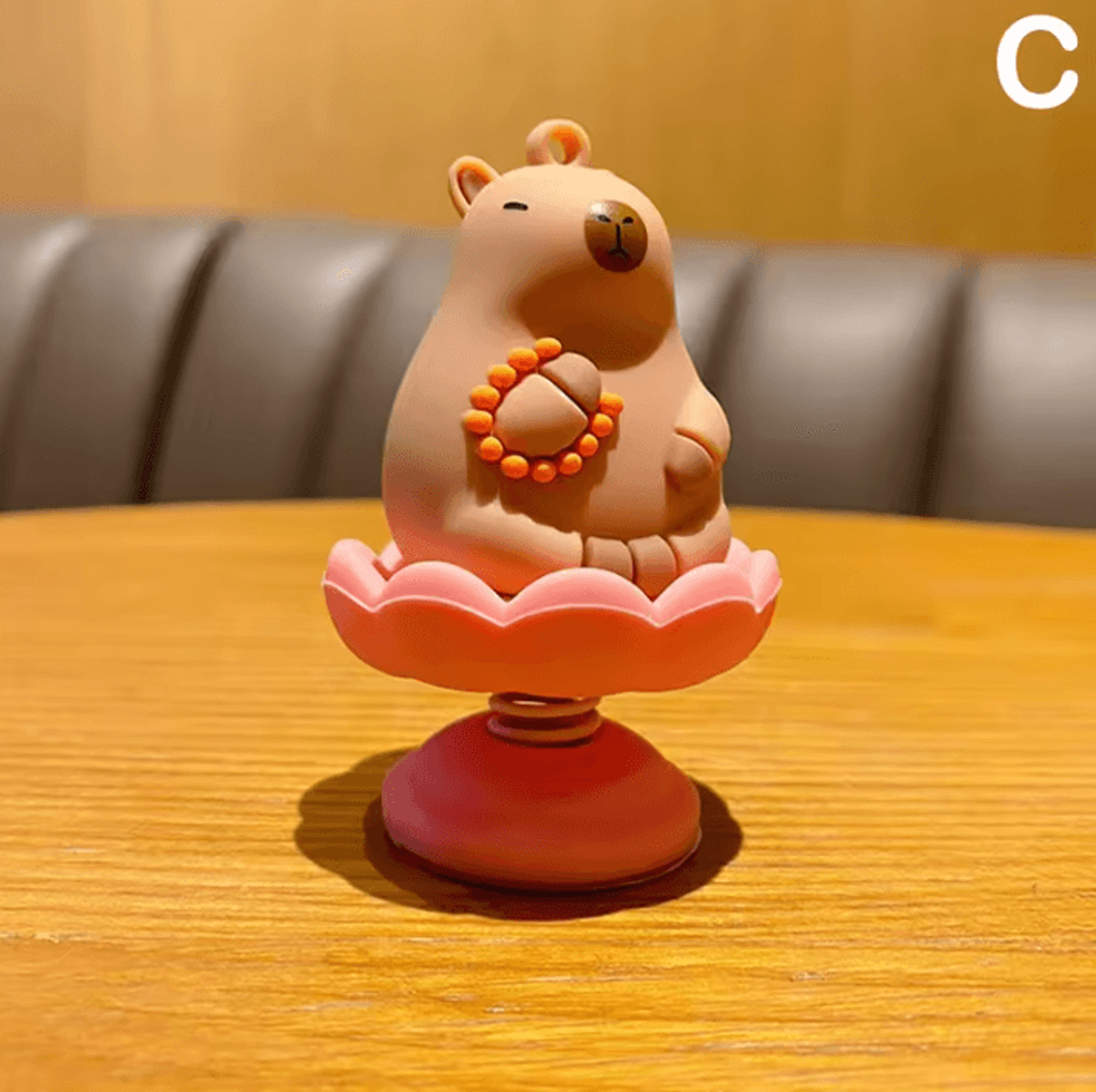 Spring Bobble Capybara Dashboard Ornament For Car Interior 2
