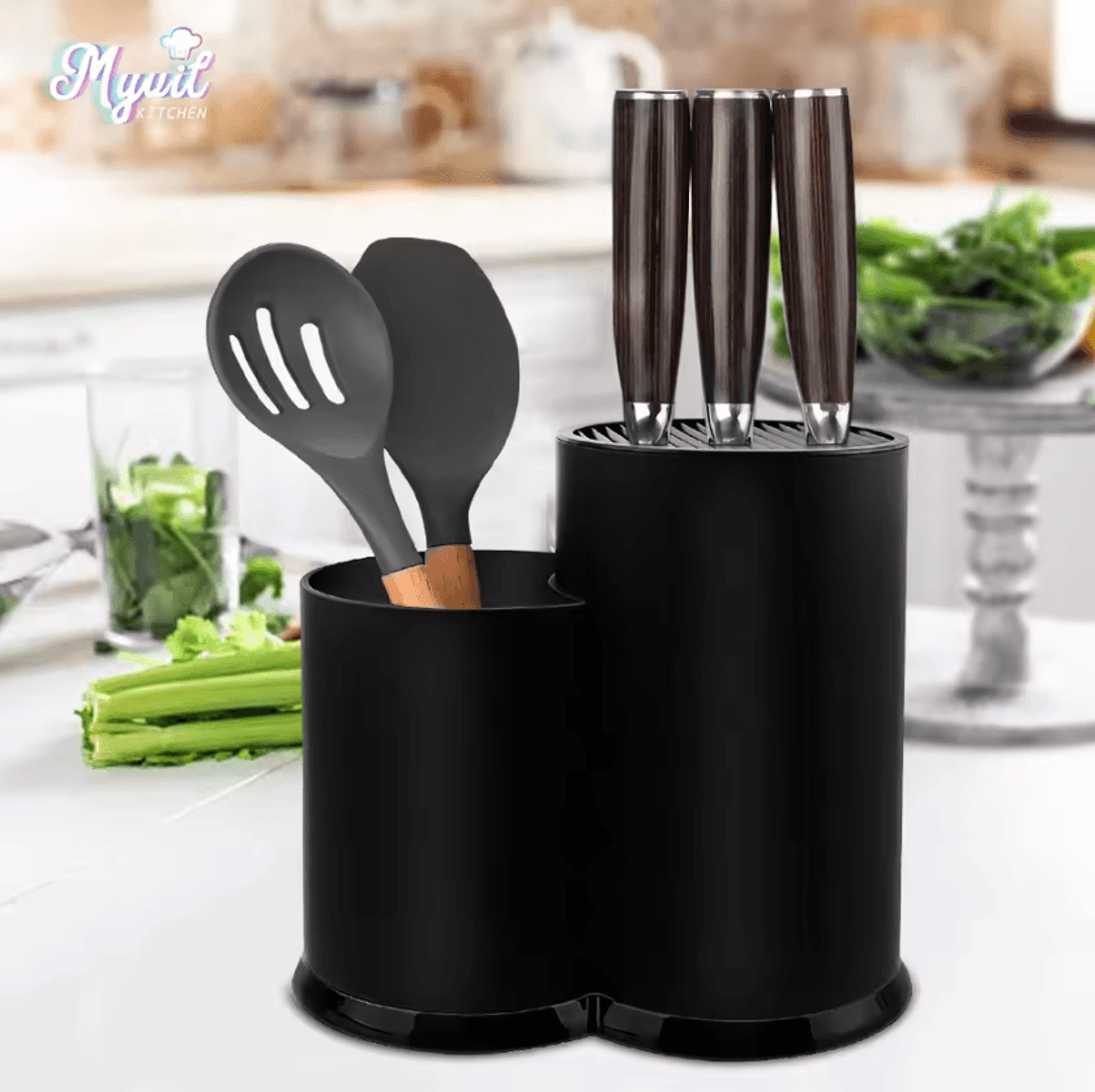 MultiFunction Knife Block  Kitchen Utensil Organizer Stand 0