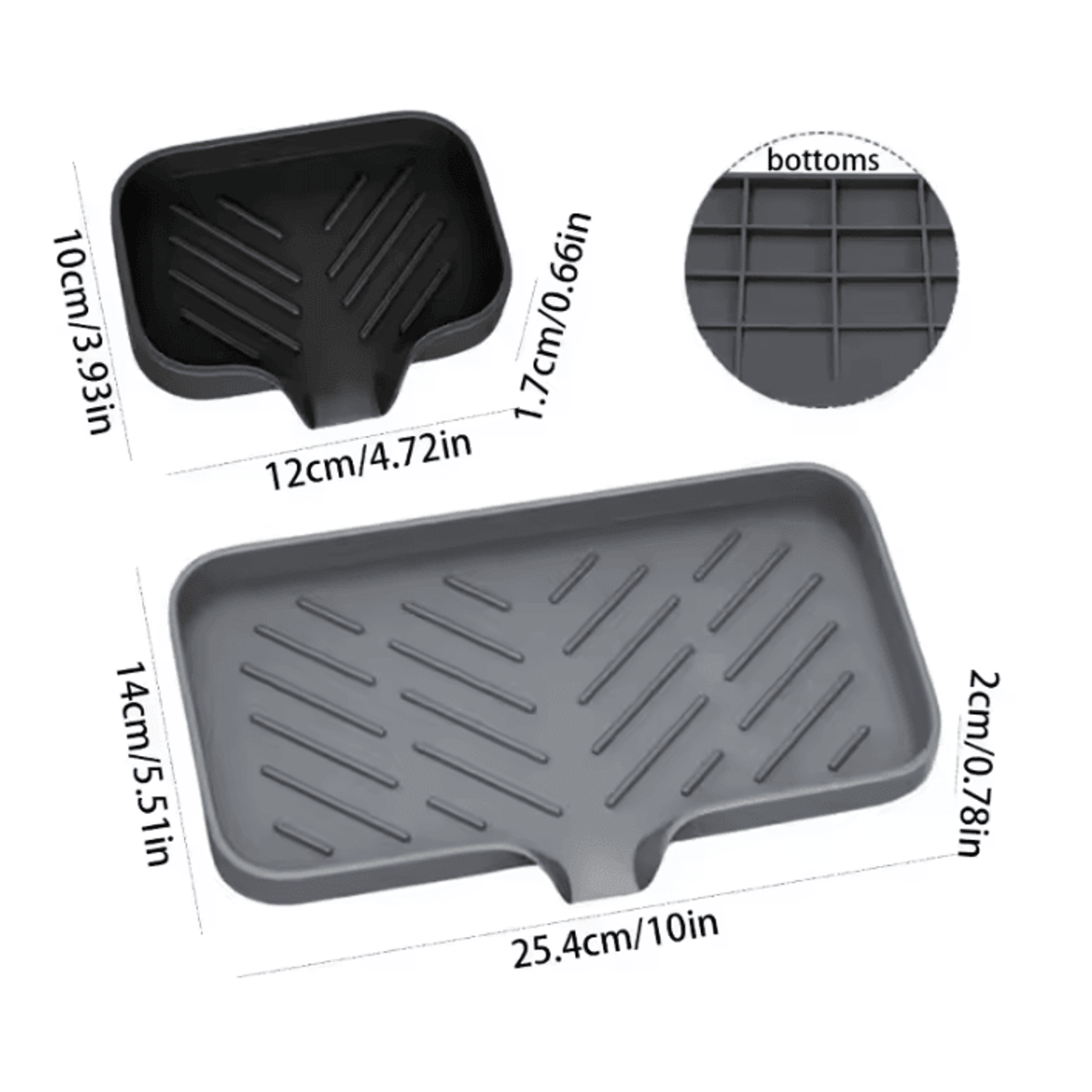 SelfDraining Silicone Sink Sponge  Soap Holder Tray 2