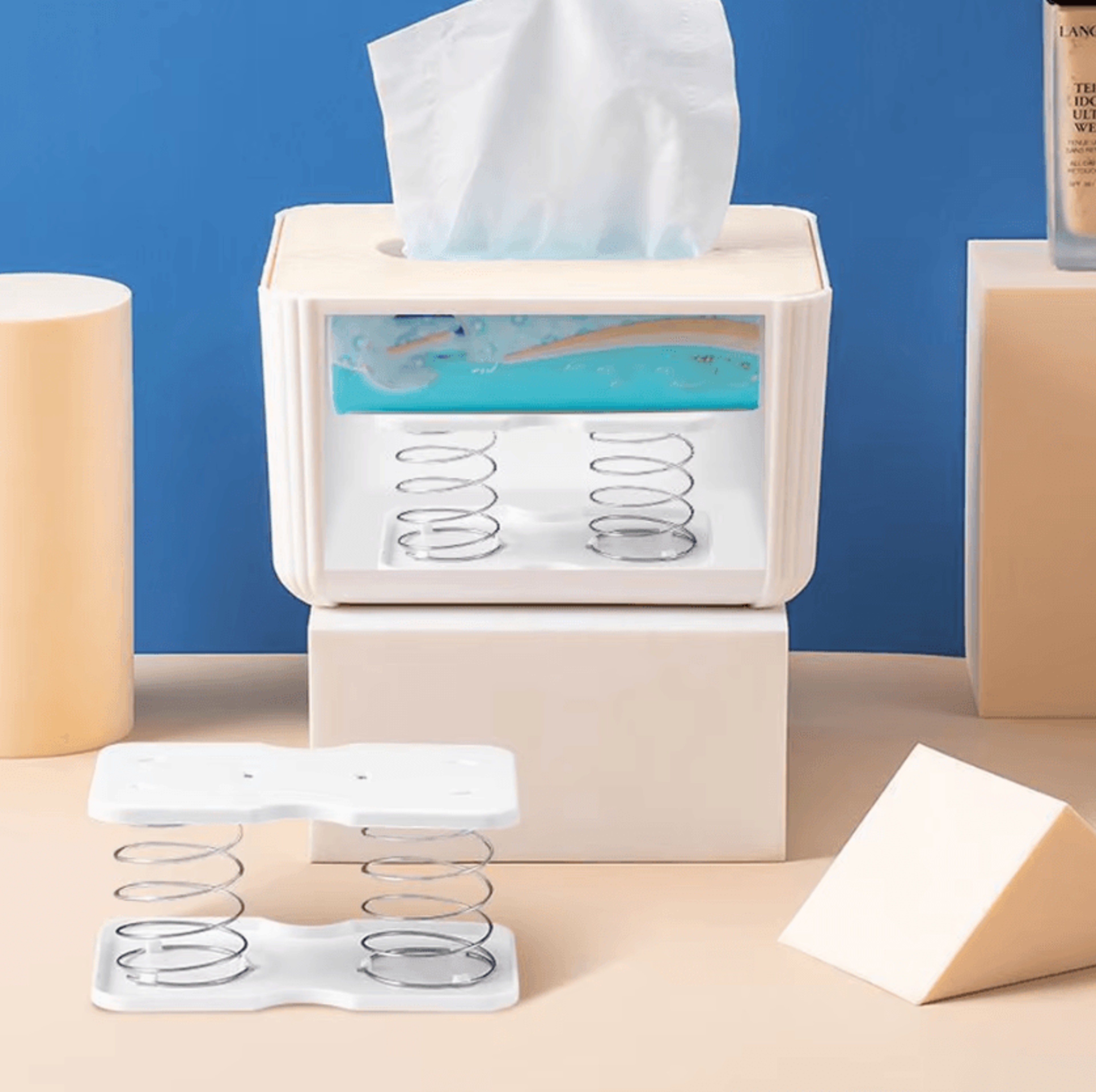 SpringLoaded Automatic Tissue Box Holder For Home Office  Bathroom 0