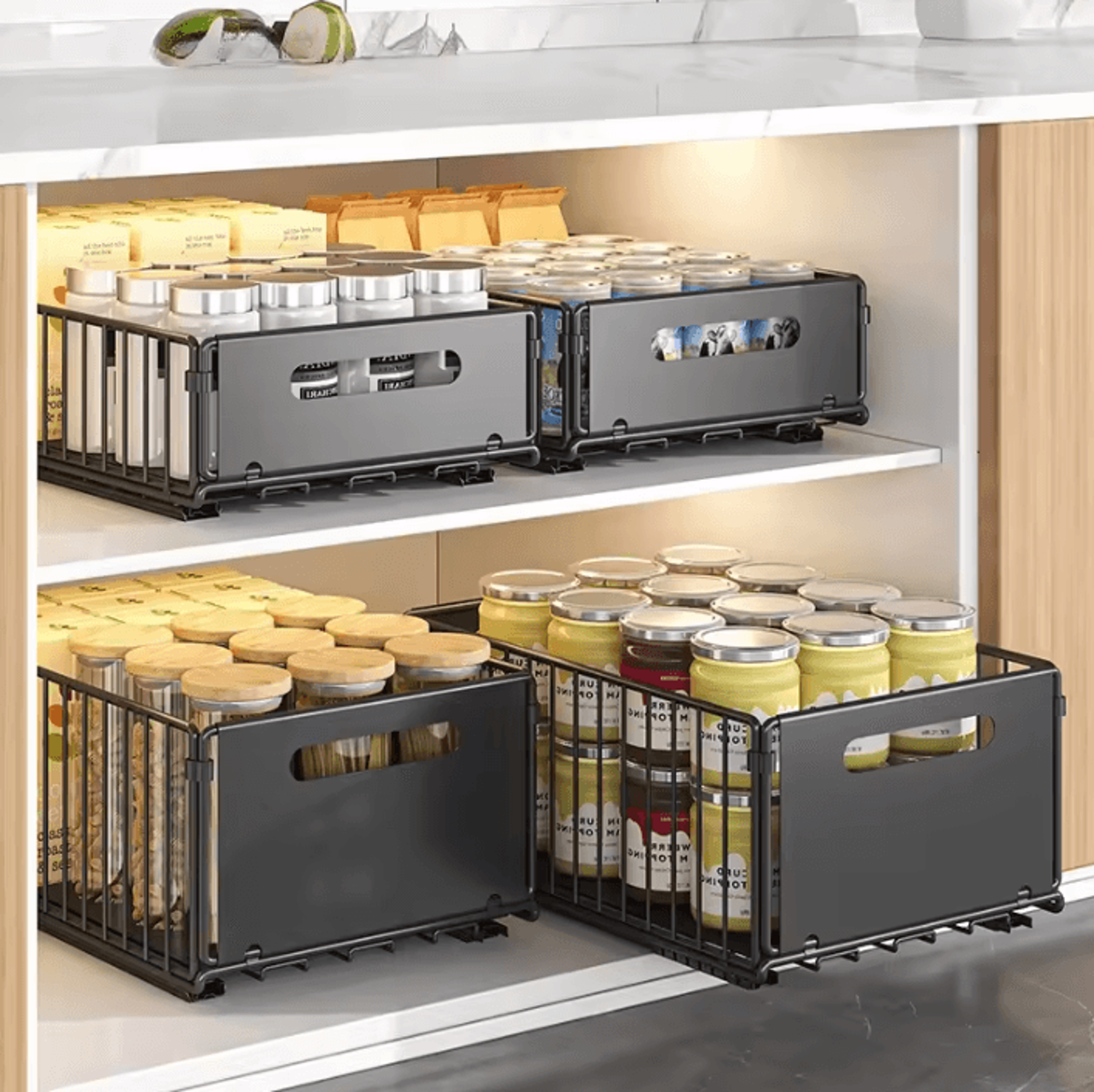 Foldable PullOut Storage Rack Organizer For Kitchen  Snack Storage 0