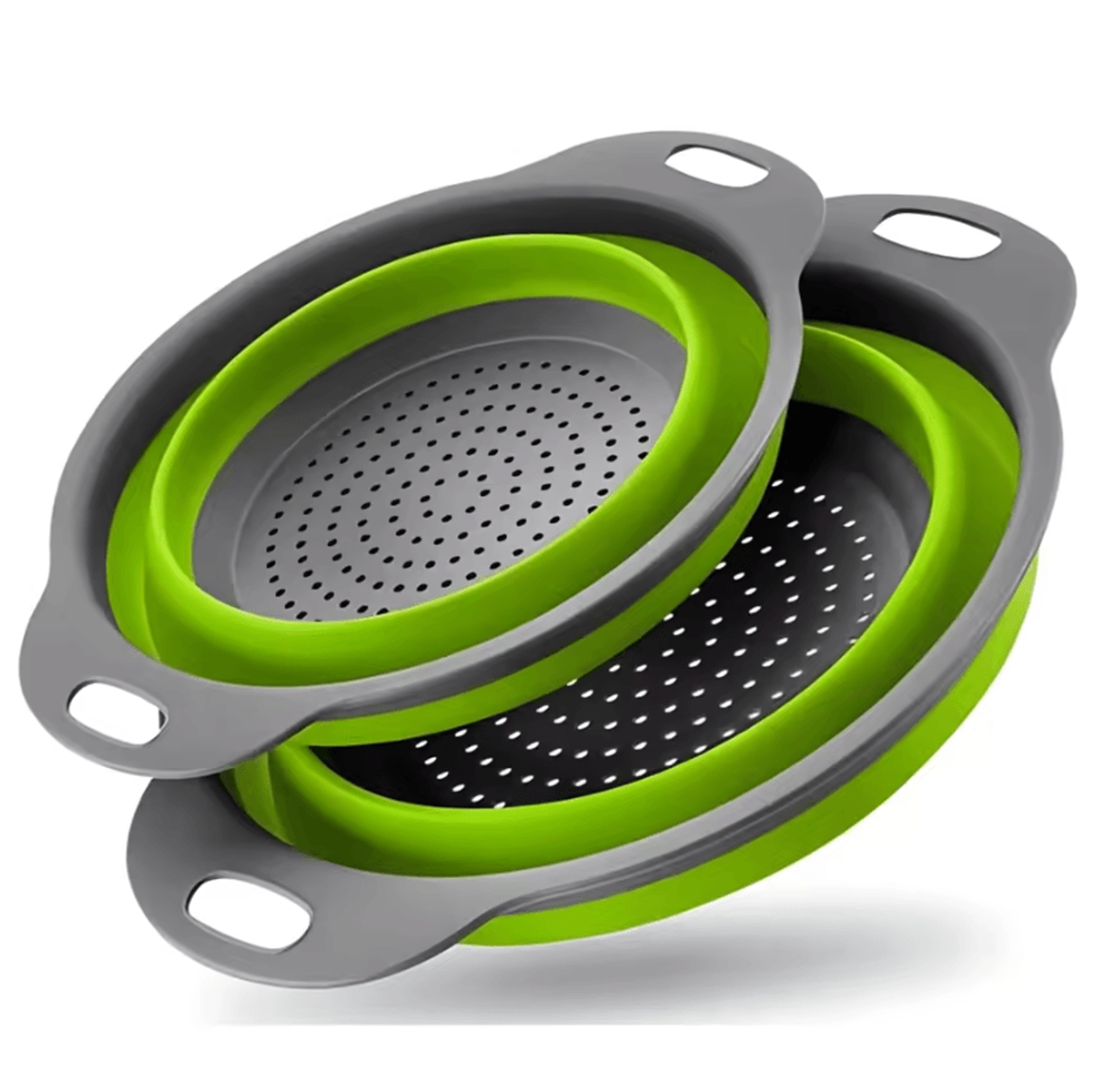 FlexiDrain Collapsible Colander Set  Foldable Pasta  Food Strainers 4