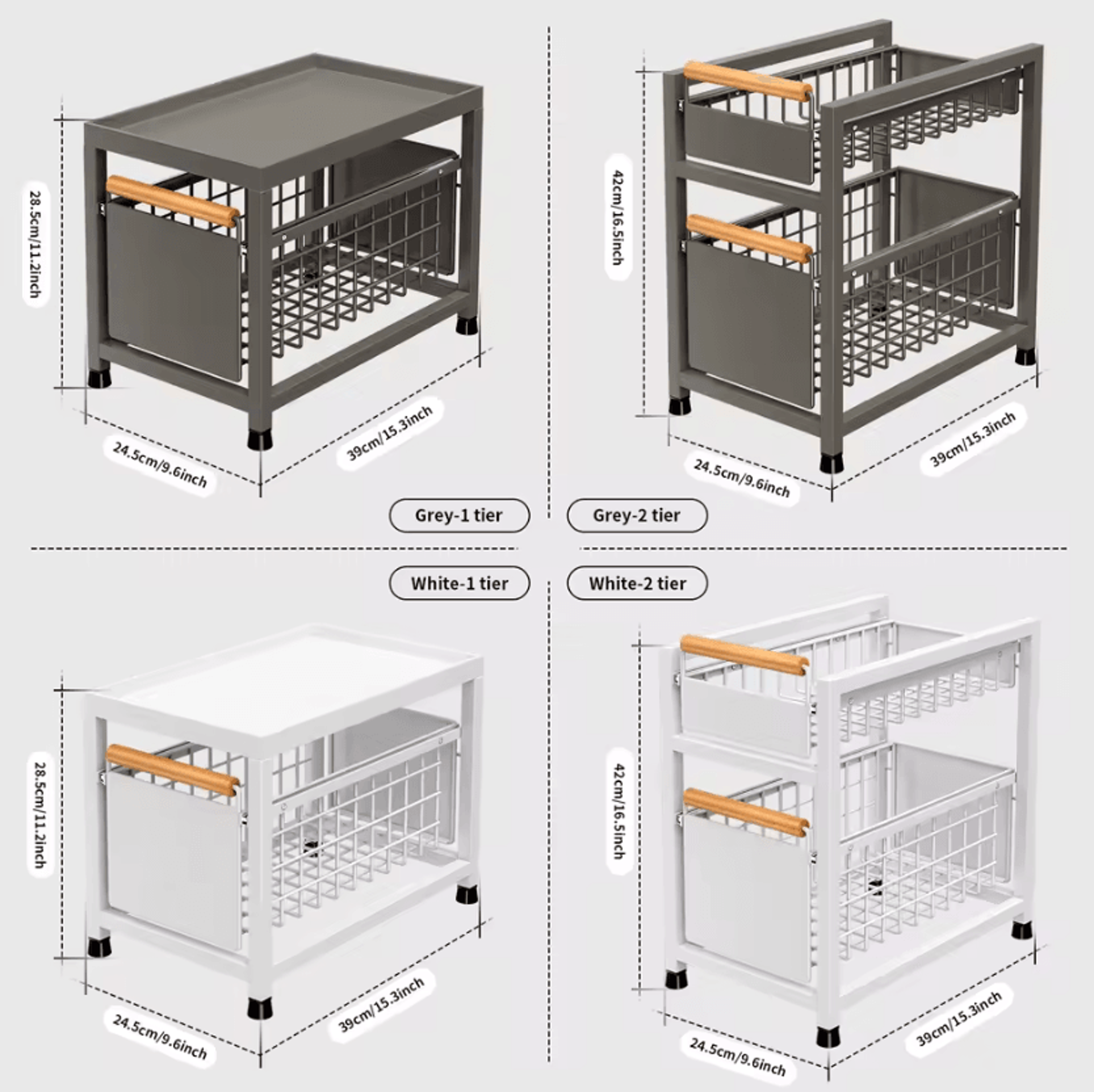SlideMax PullOut Cabinet Storage Rack  Under Sink  Spice Organizer 3