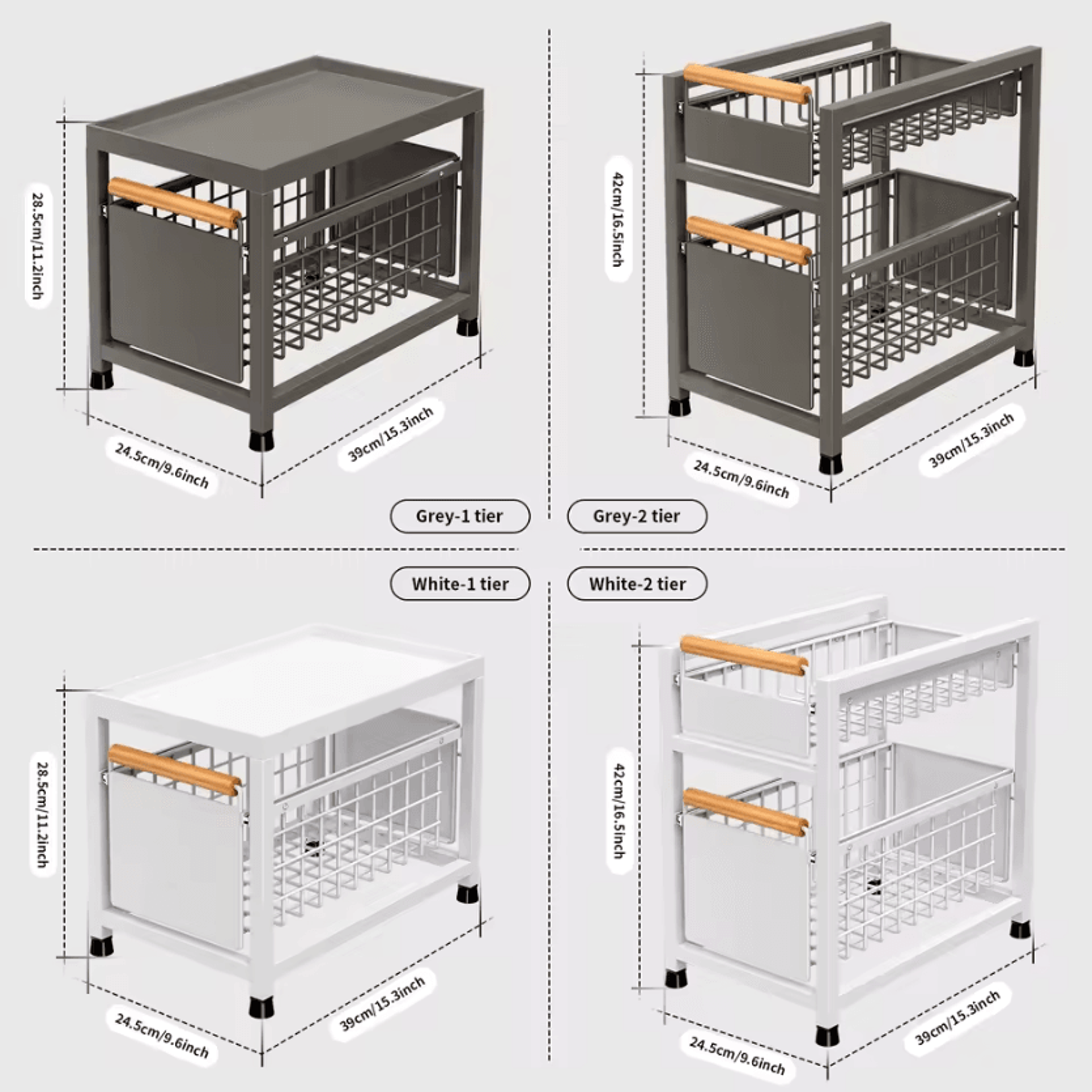 SlideMax PullOut Cabinet Storage Rack  Under Sink  Spice Organizer 4
