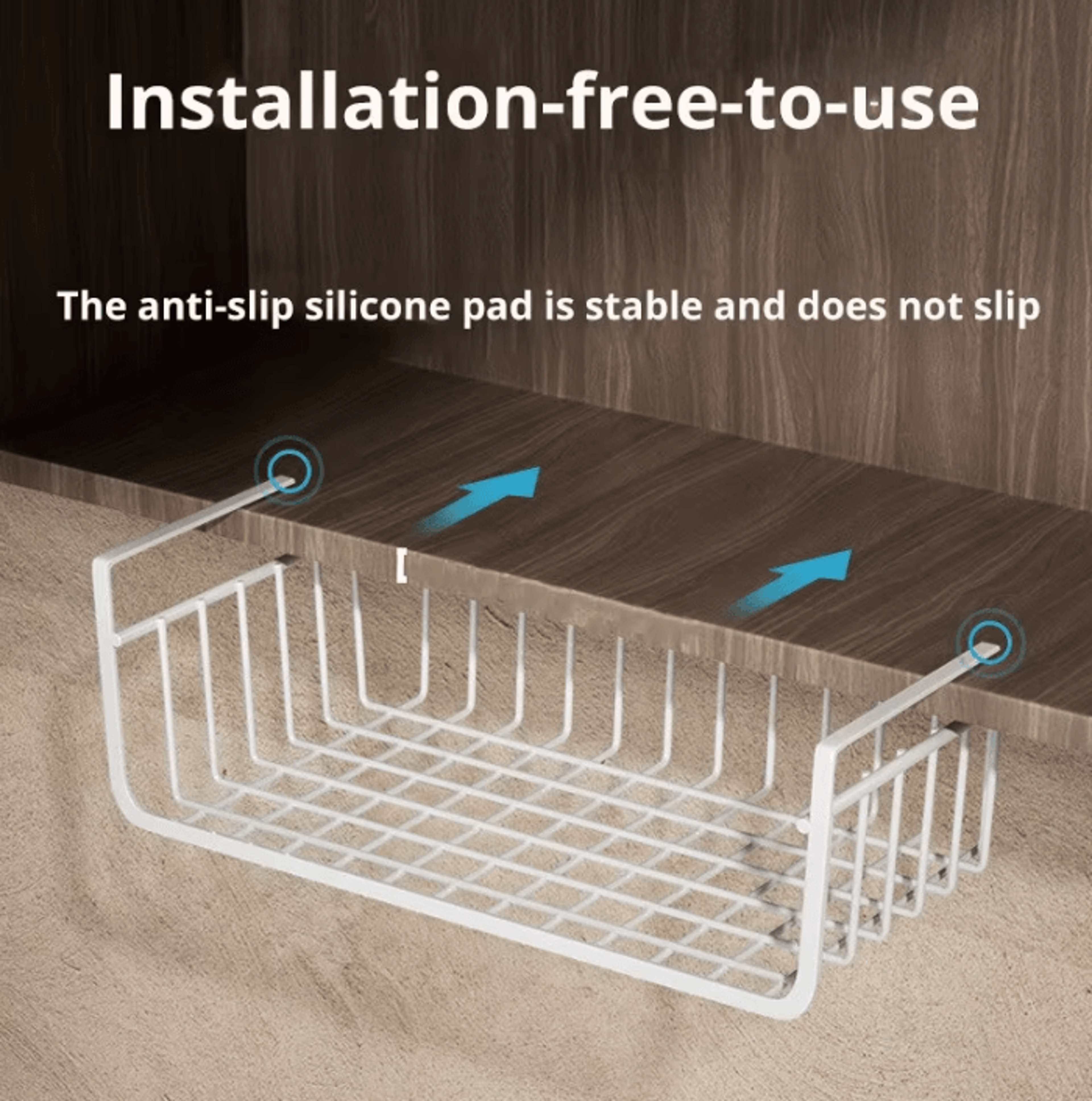 SpaceNest Hanging Under Cabinet Storage Basket  Large Capacity Metal Organizer 1