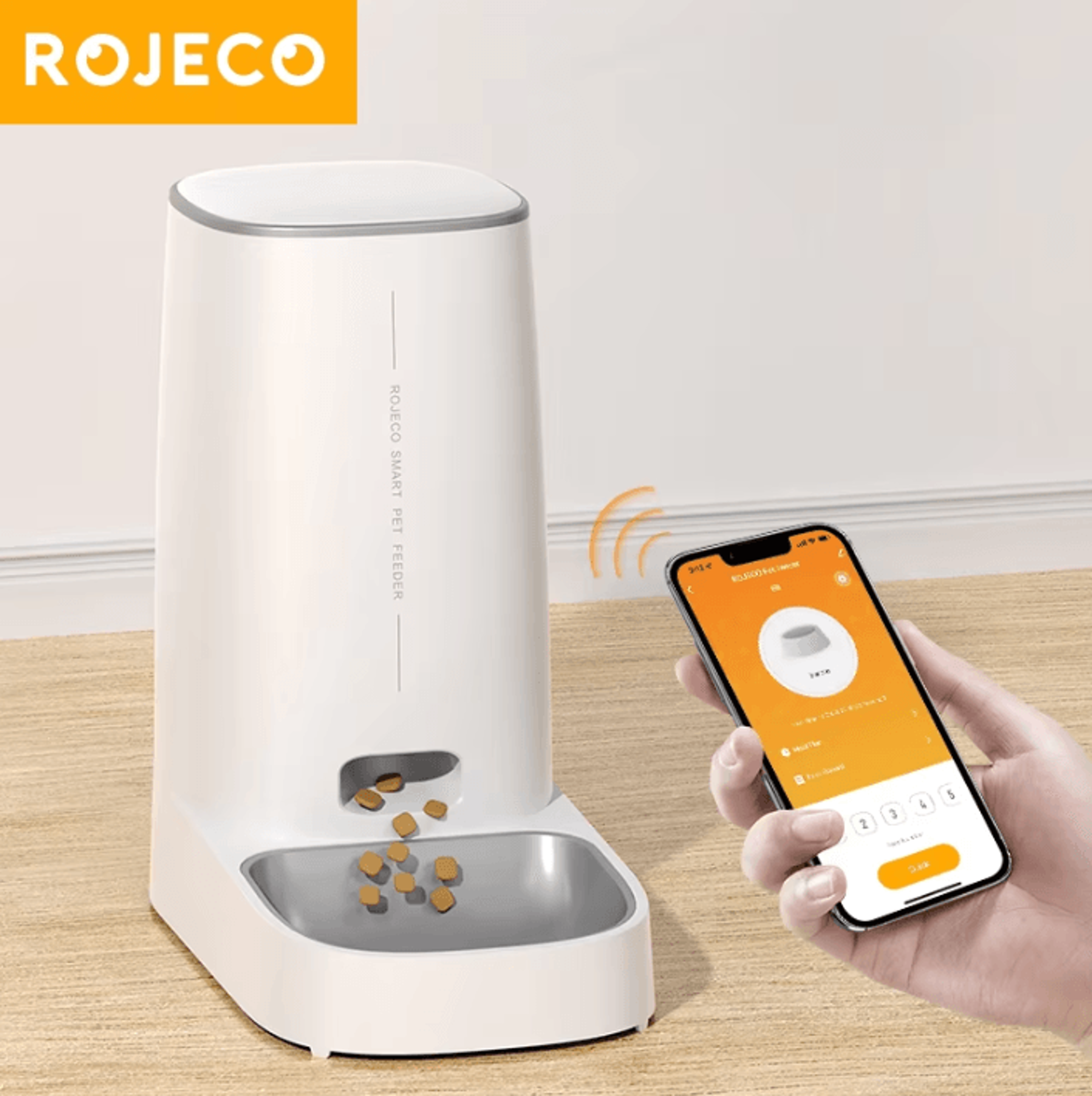 ROJECO Smart WiFi Automatic Cat Feeder For Cats  Small Dogs 0