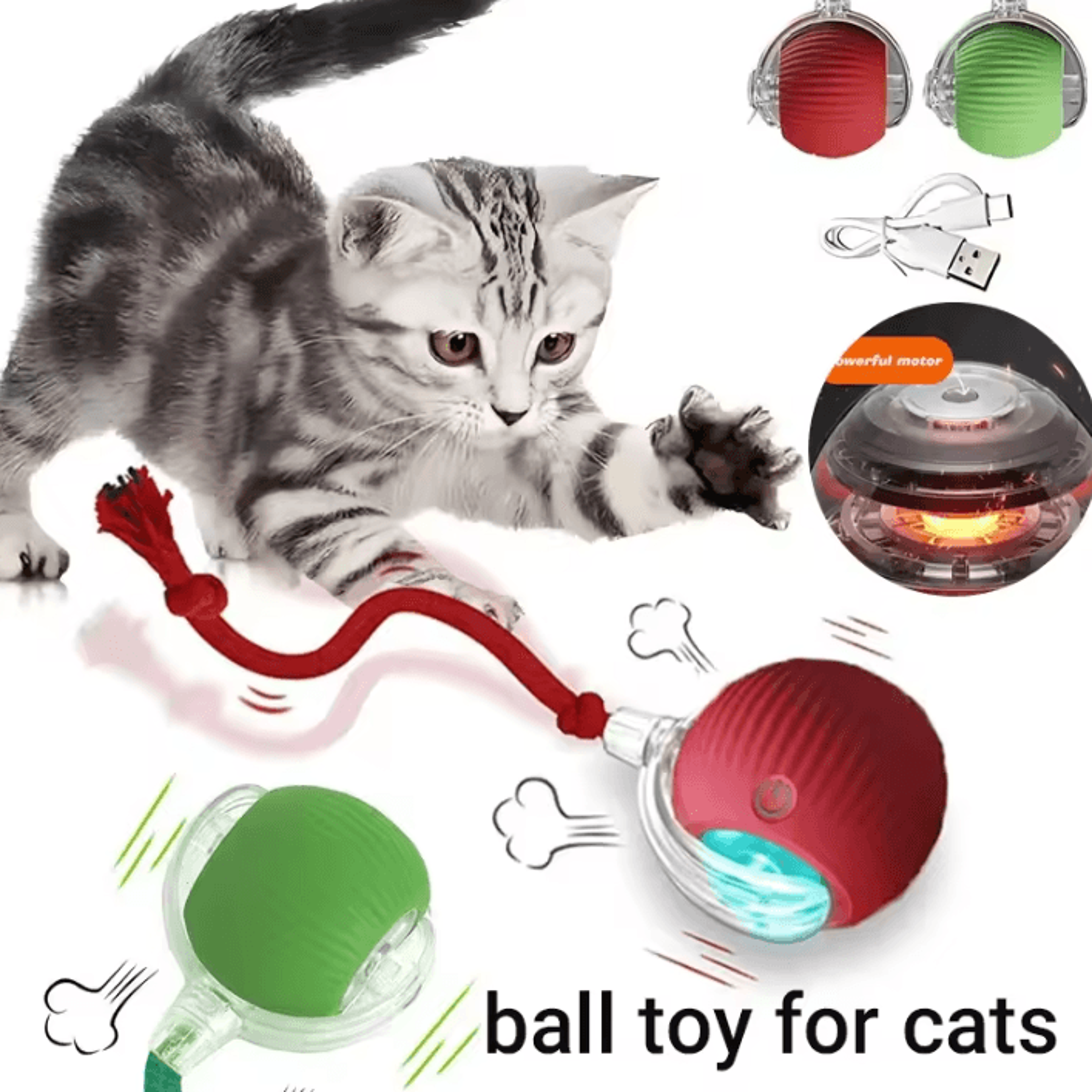 RolliPaw Smart Interactive Automatic Cat Ball Toy For Cats  Small Dogs 0