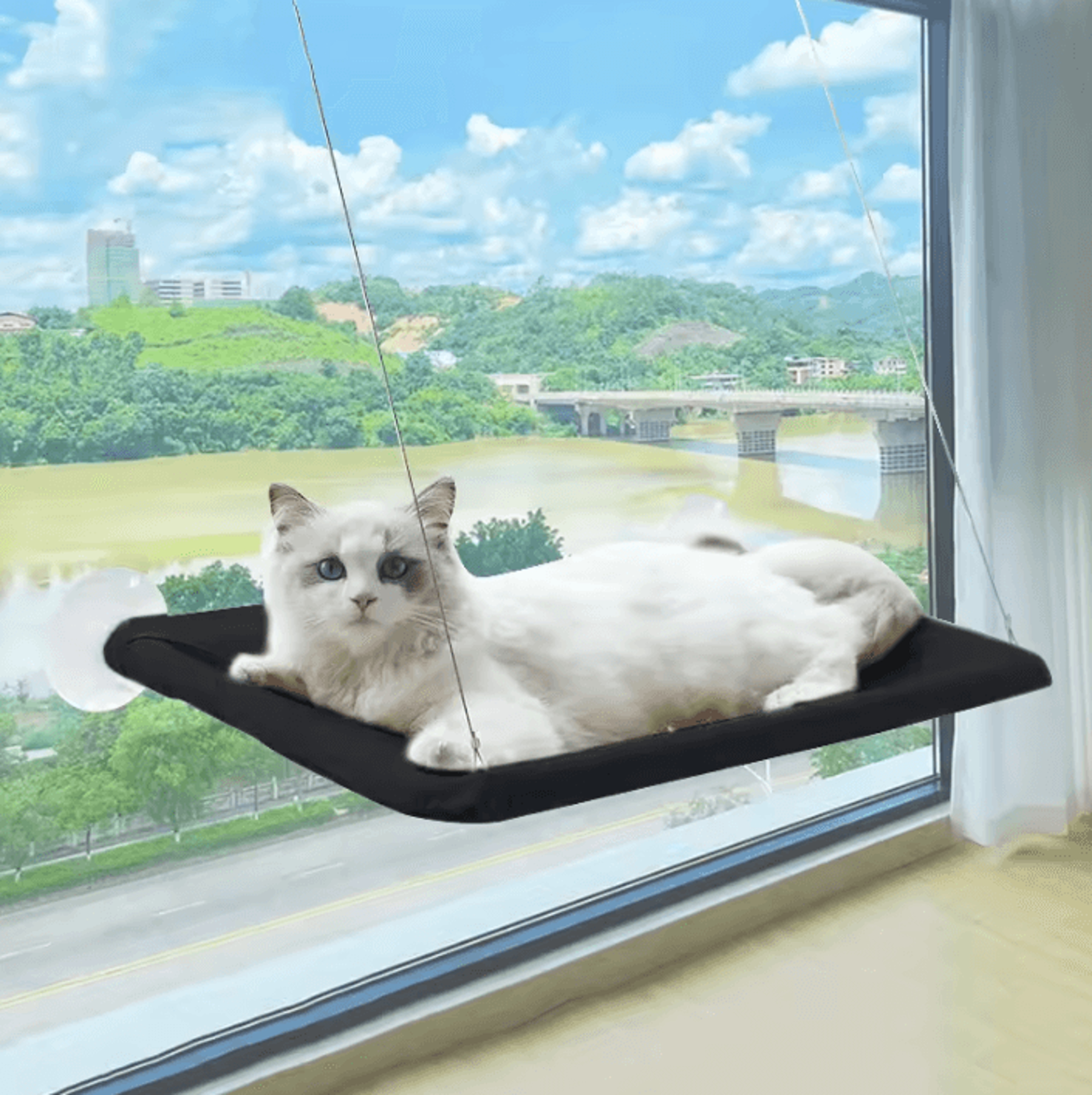 CloudNest UltraSoft Cat Window Hammock Bed For Cozy Sunbathing  Naptime 2