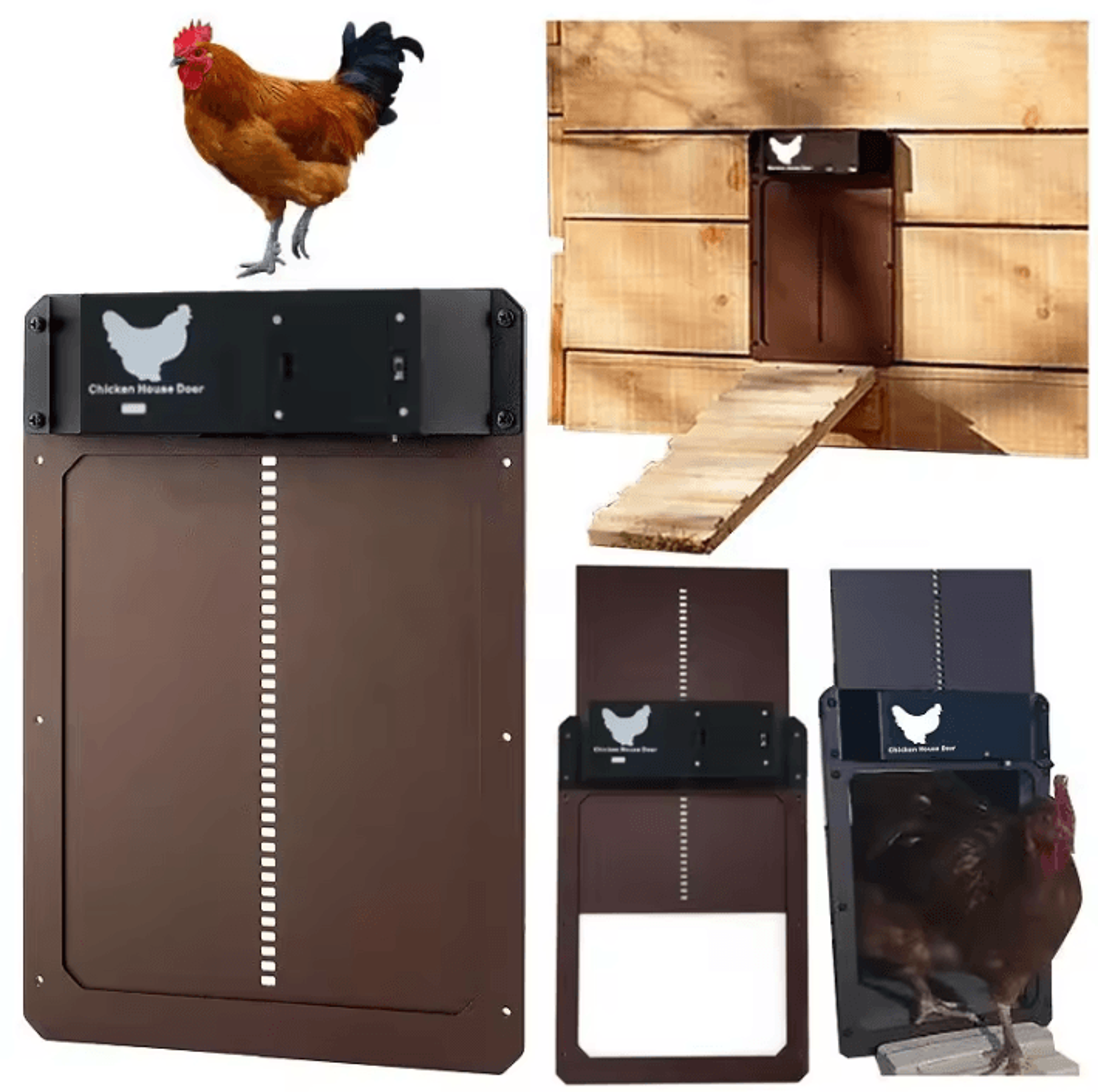Automatic Chicken Coop Door With Light Sensor  BatteryPowered Smart Opener 0