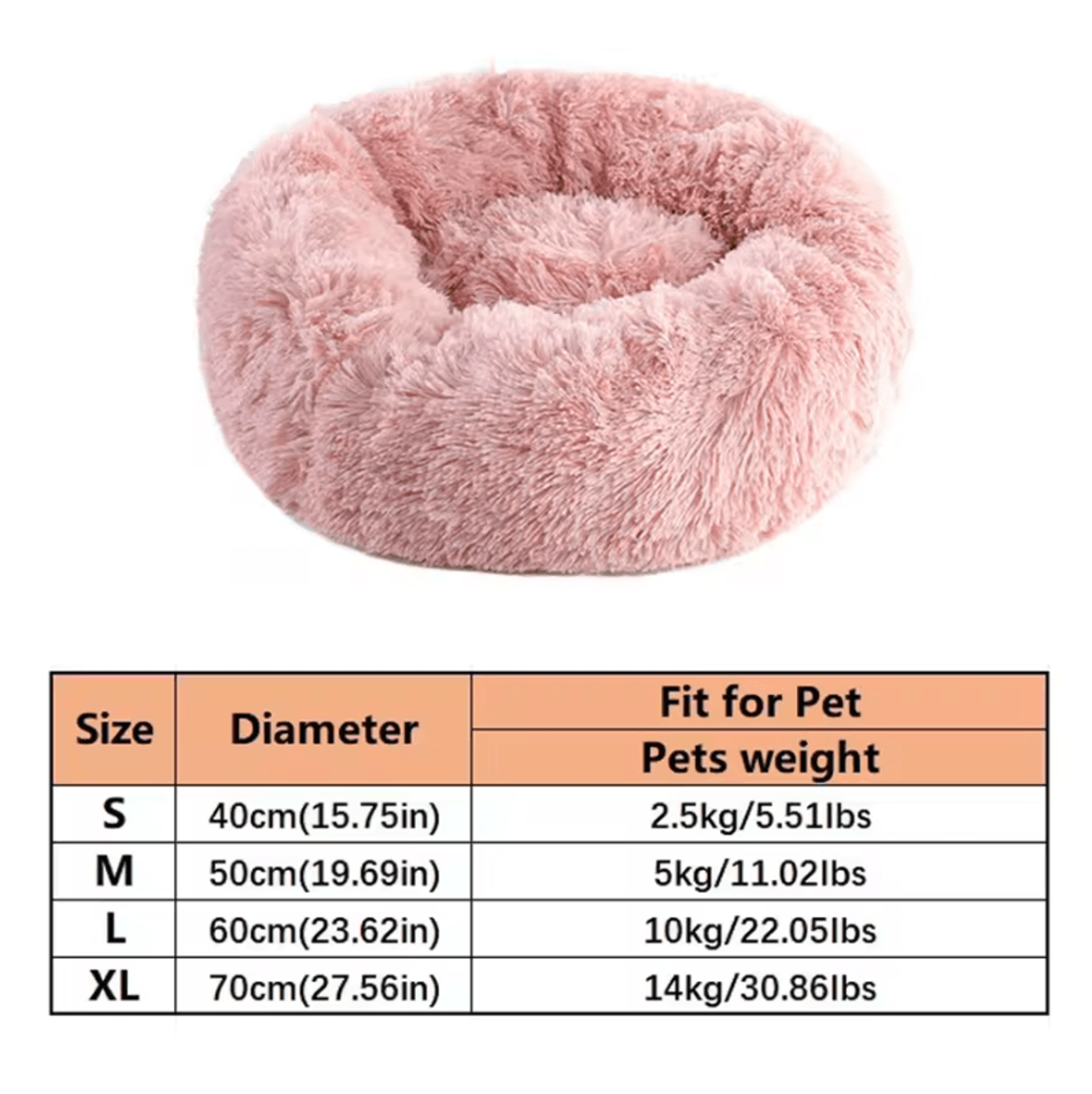 Soft Plush Faux Fur Donut Pet Bed For Cats  Small Dogs 6