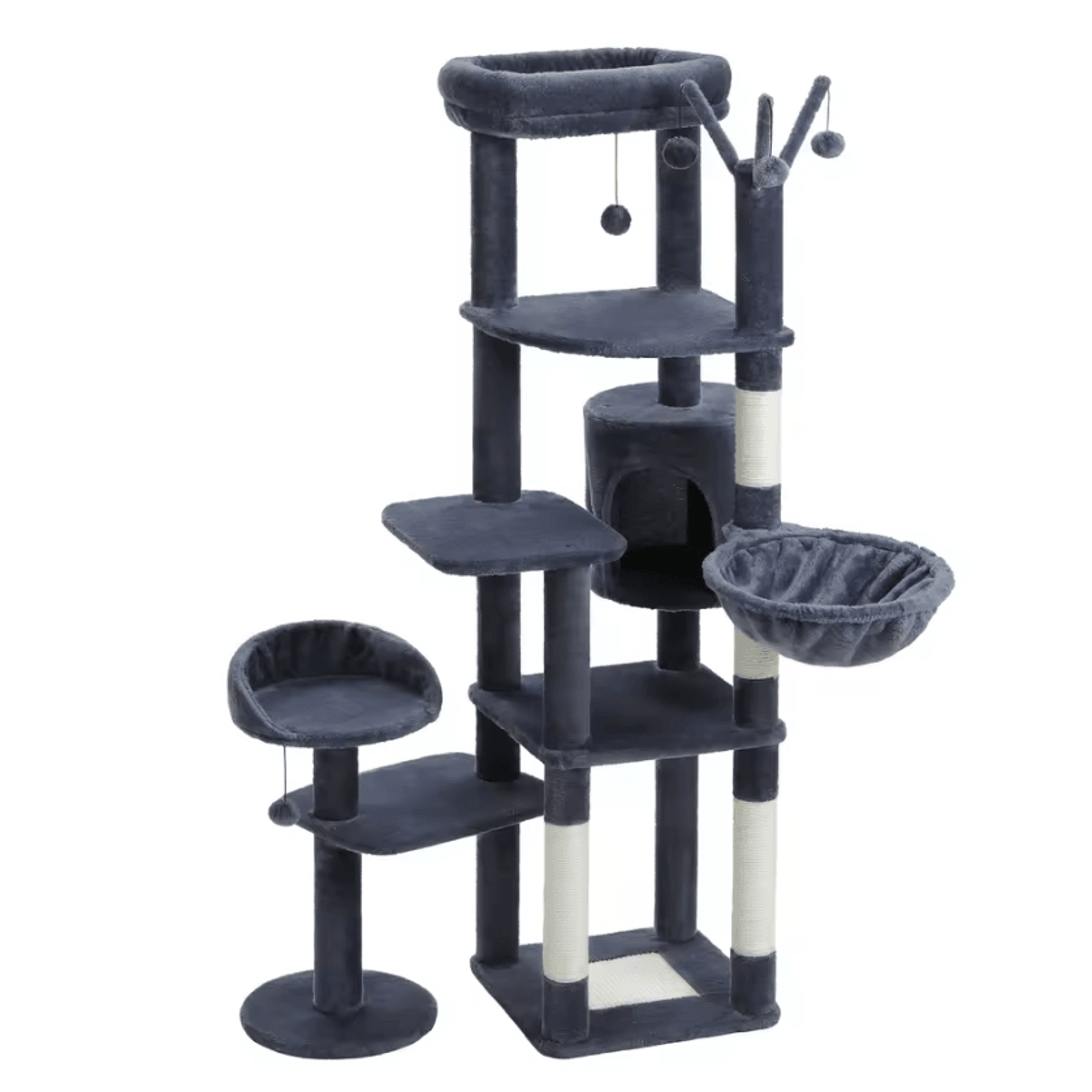 Large HeavyDuty Cat Tree Tower With Oversized Hammock  Scratching Posts 7