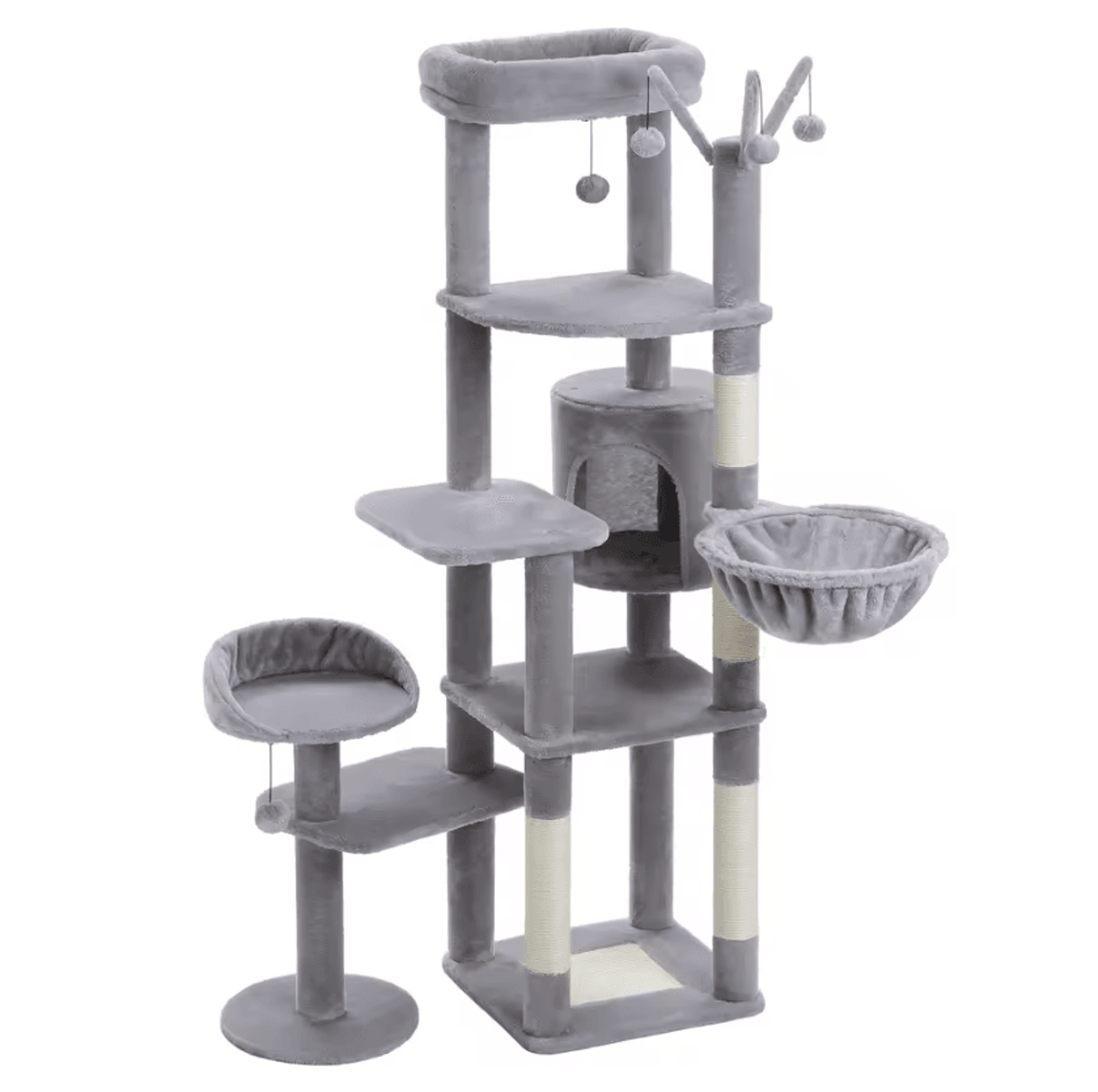 Large HeavyDuty Cat Tree Tower With Oversized Hammock  Scratching Posts 8