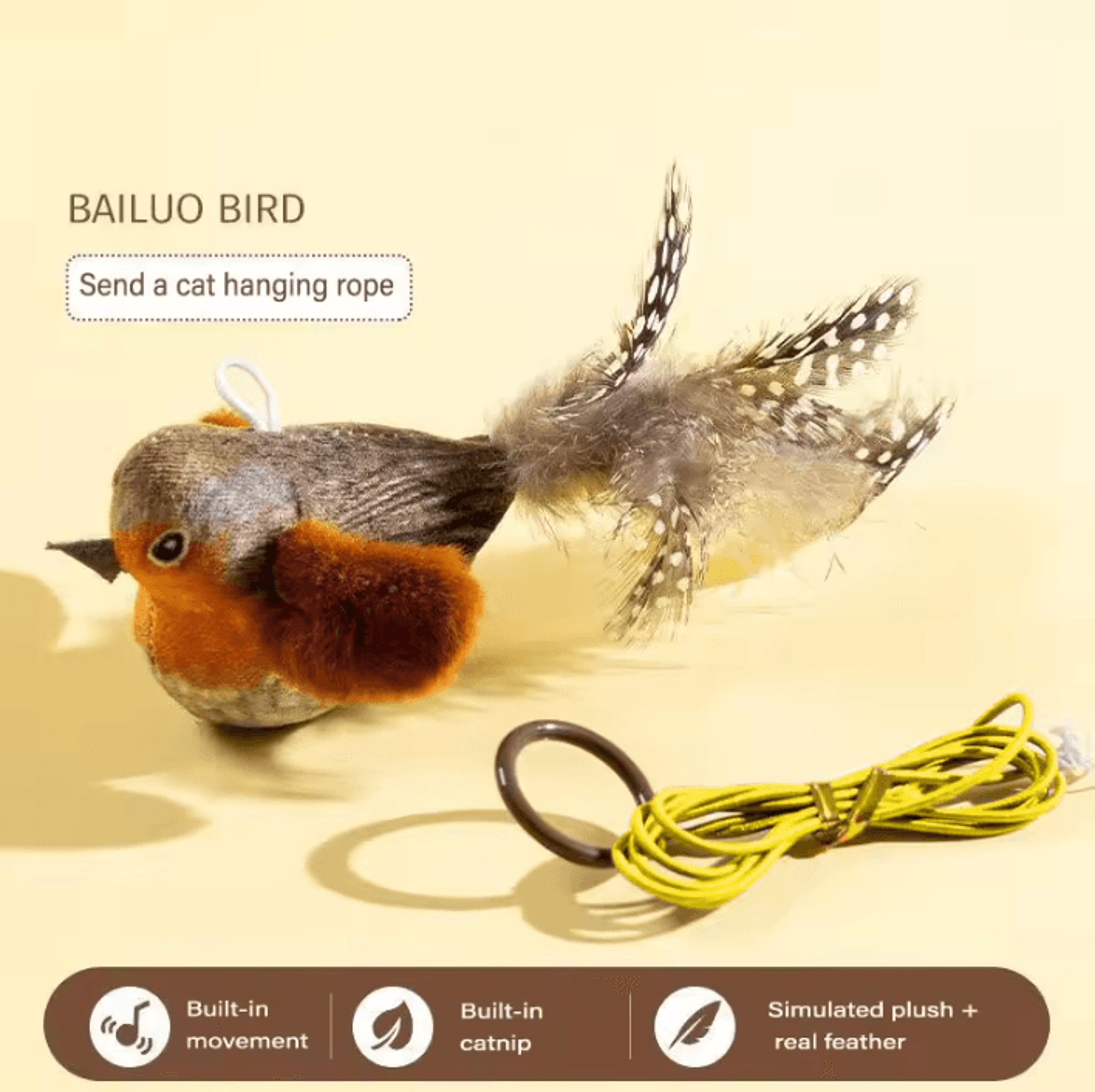 ChirpyPounce Interactive Bird Sound Cat Toy 5
