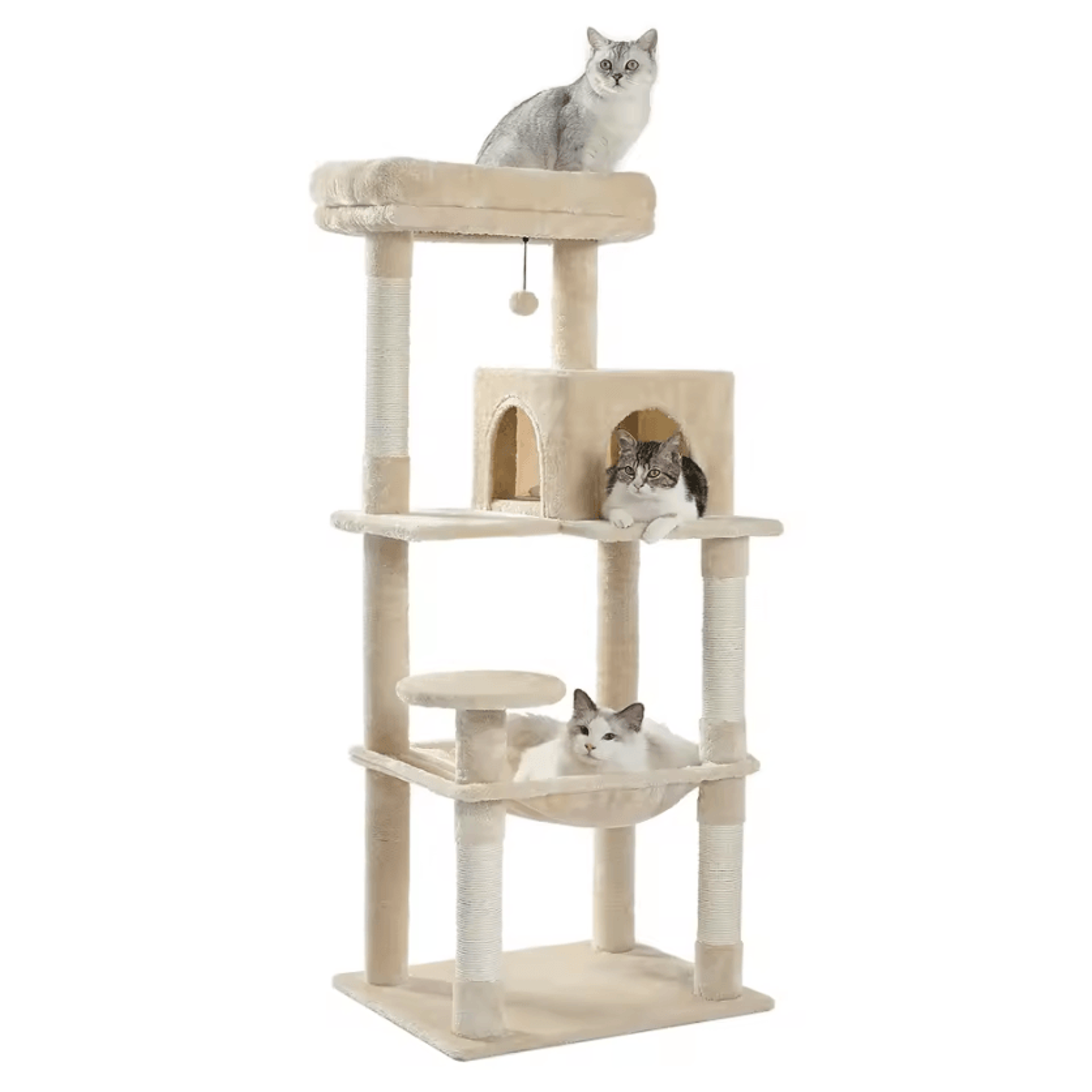 CozyClimb MultiLevel Cat Tree Tower With Hammock  Scratching Posts 4