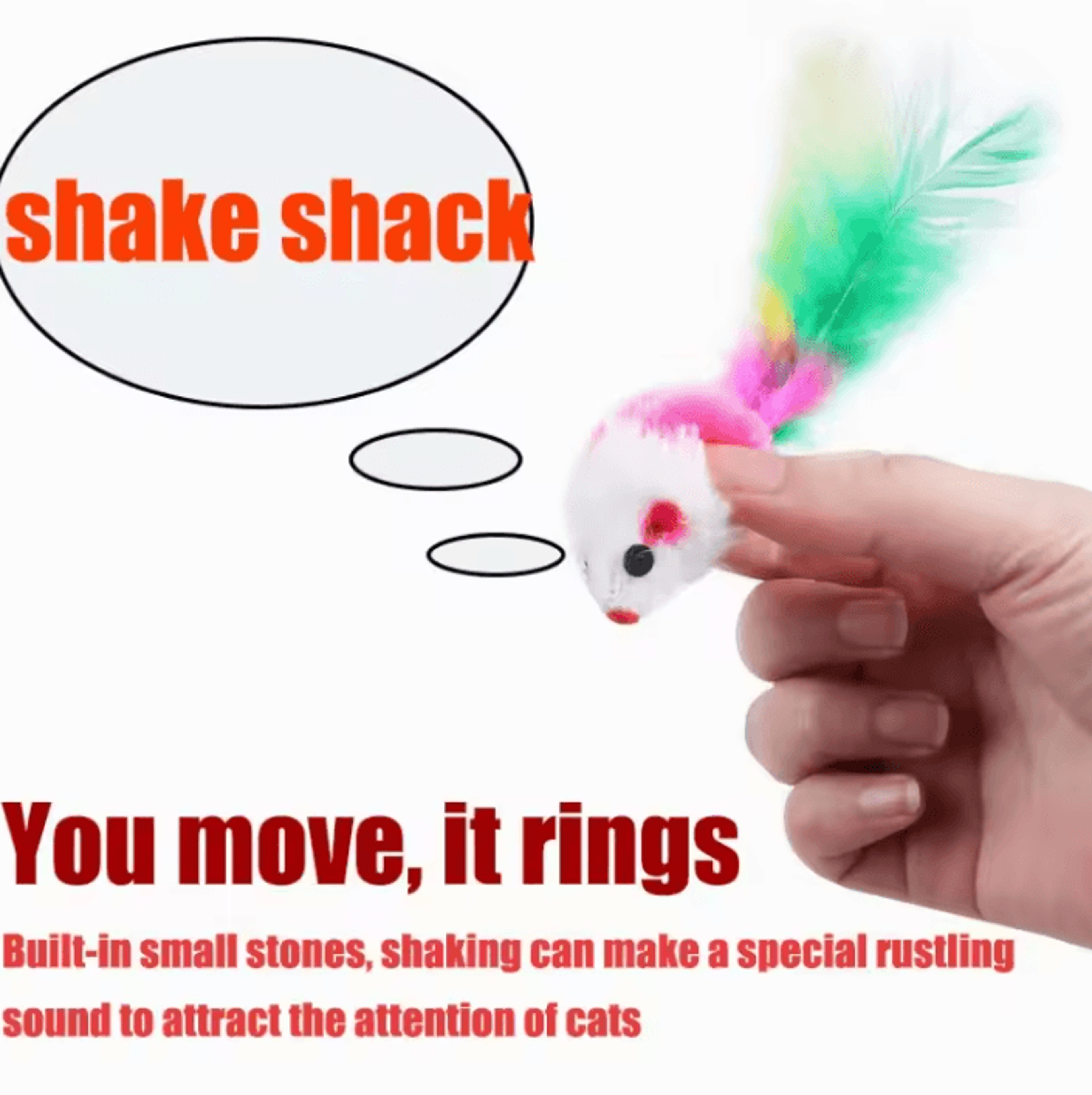 FeatherPounce Interactive Wool Mouse Cat Toy For Kittens  Indoor Cats 1