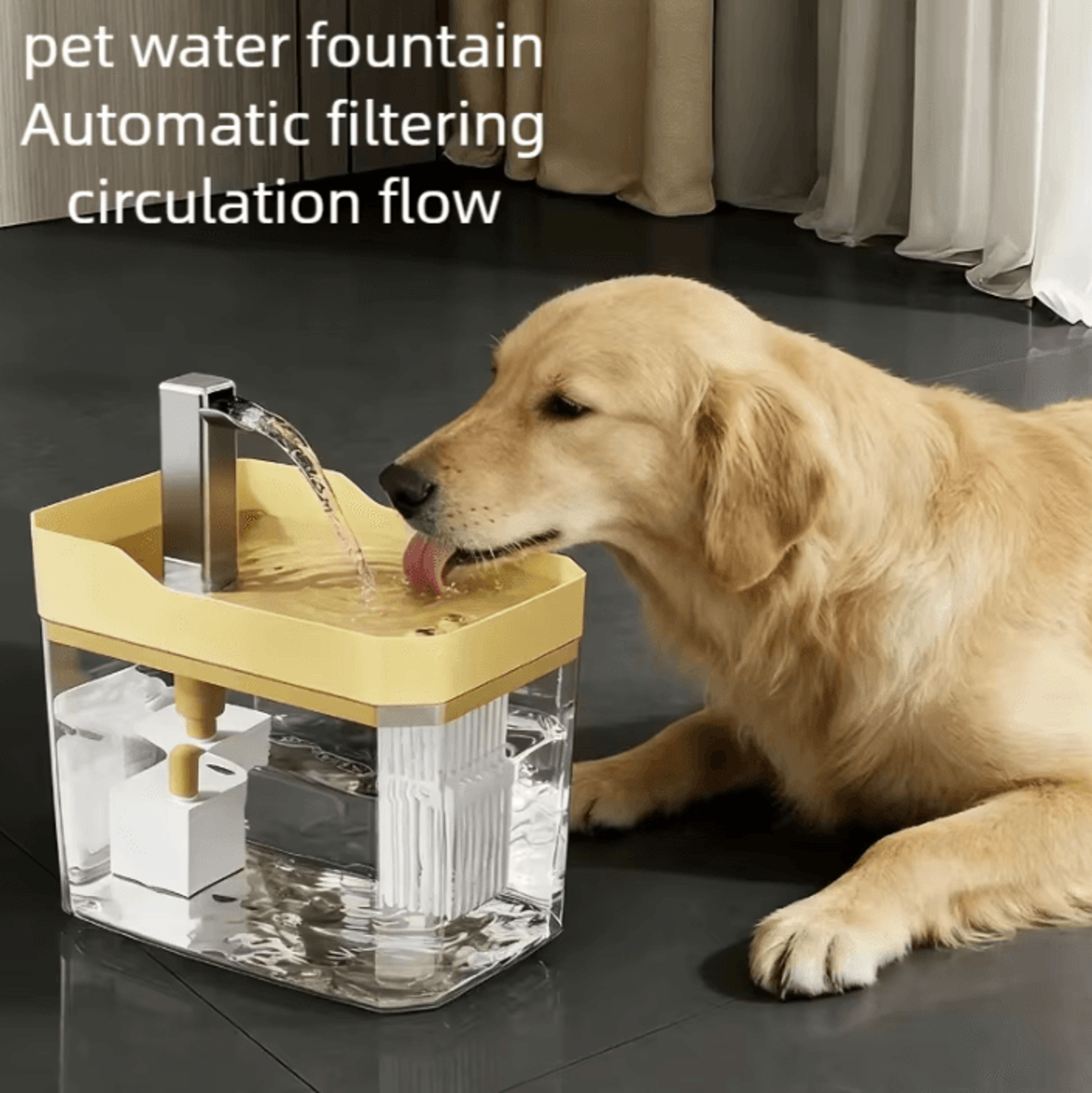 FlowPure Automatic Pet Water Fountain For Cats  Small Dogs 0