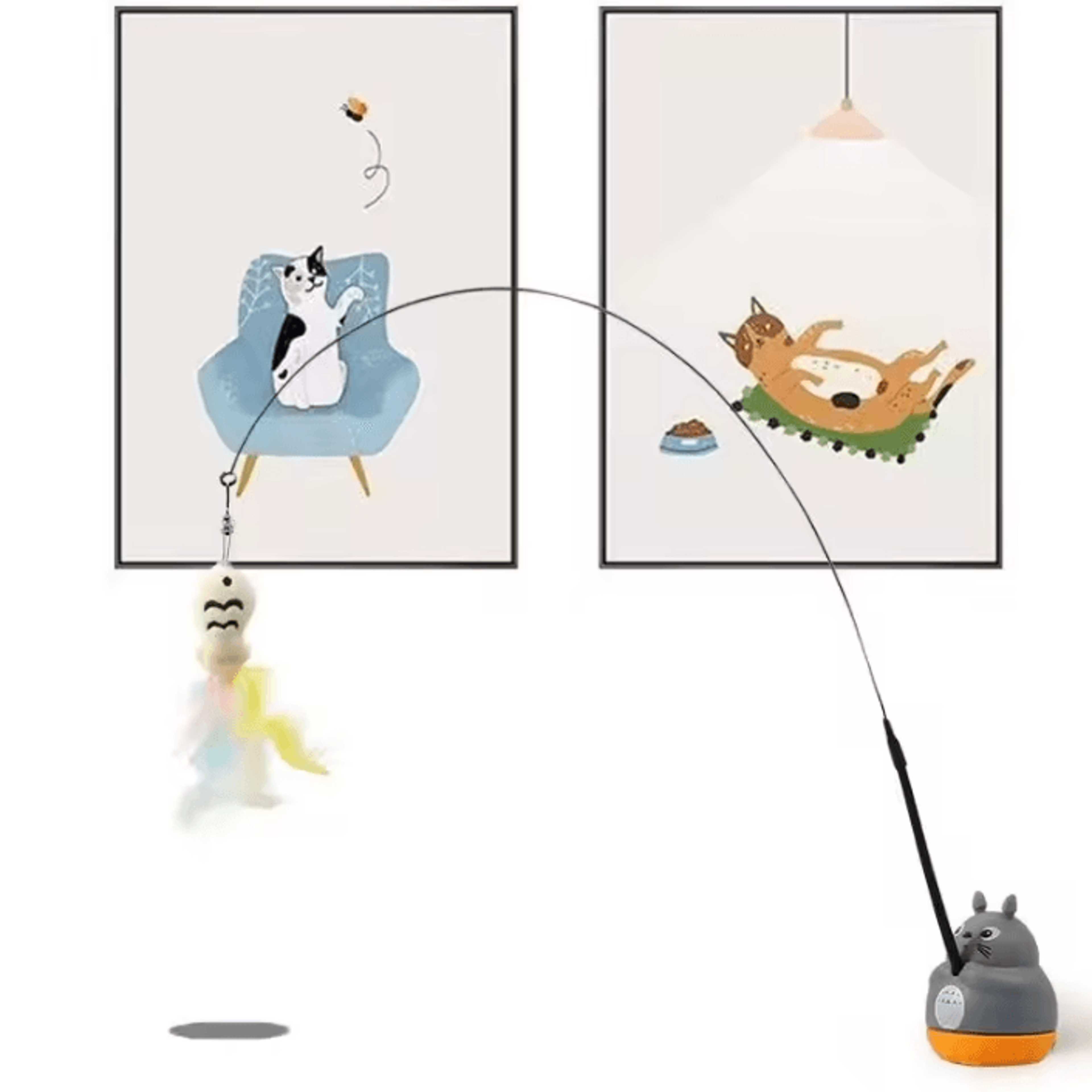 WhirlBell 360 Interactive Feather Wand Toy For Cats  Kittens 2