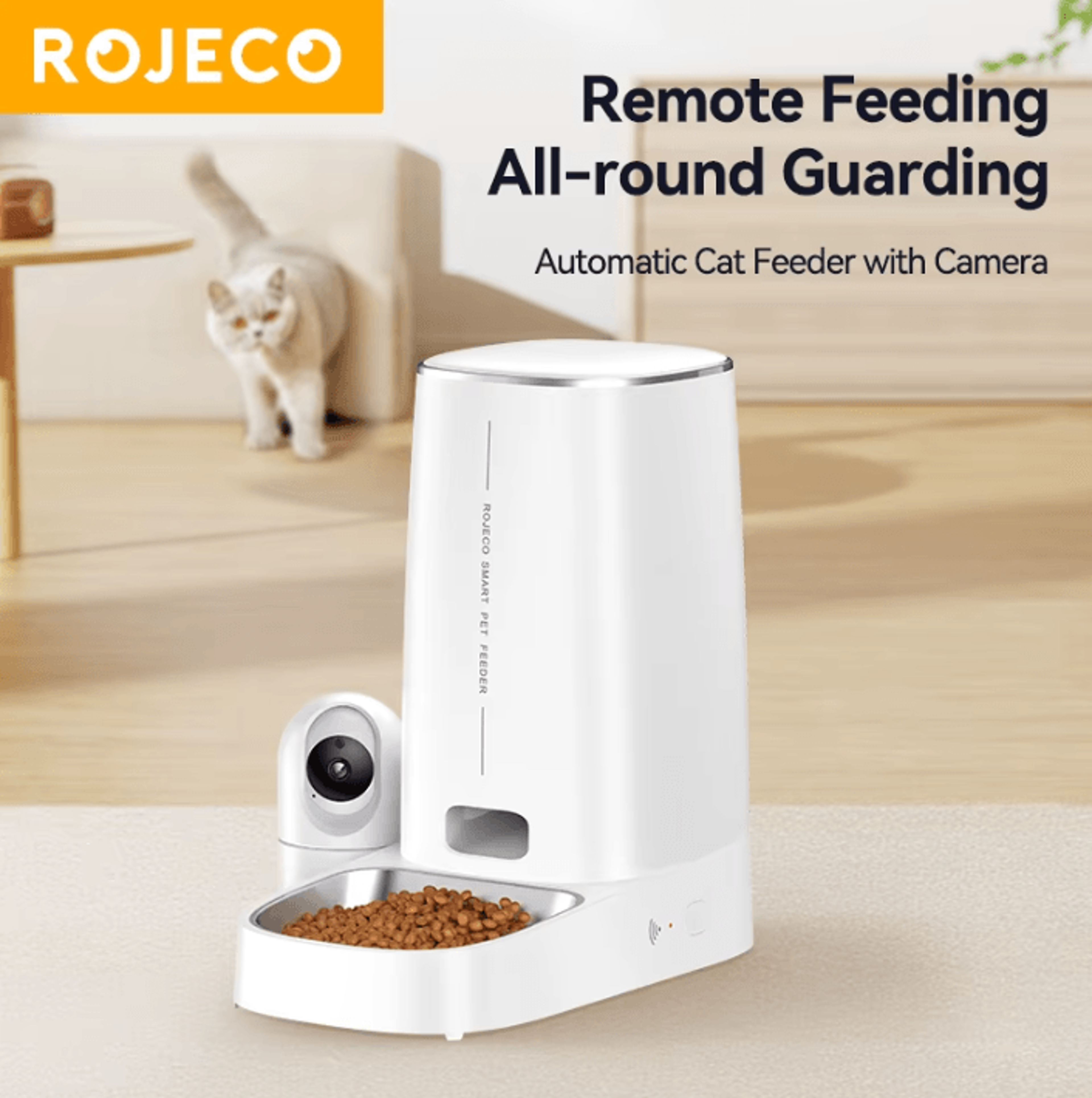 ROJECO SmartView 4L Automatic Pet Feeder With 360 Camera  WiFi Control 2