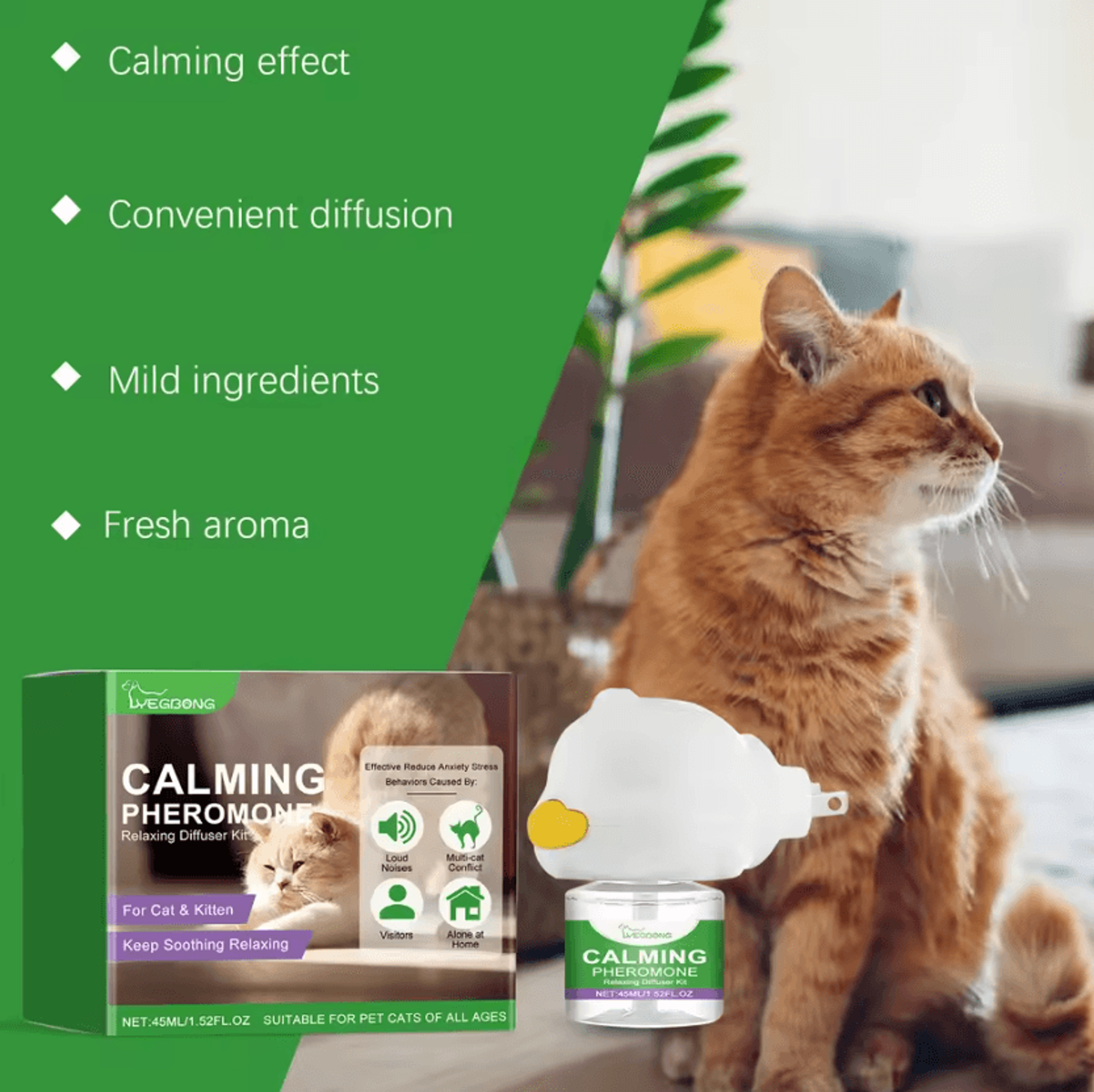 CatEase Calming Diffuser For Cats  Pheromone PlugIn Anxiety Relief For Indoor Cats 2