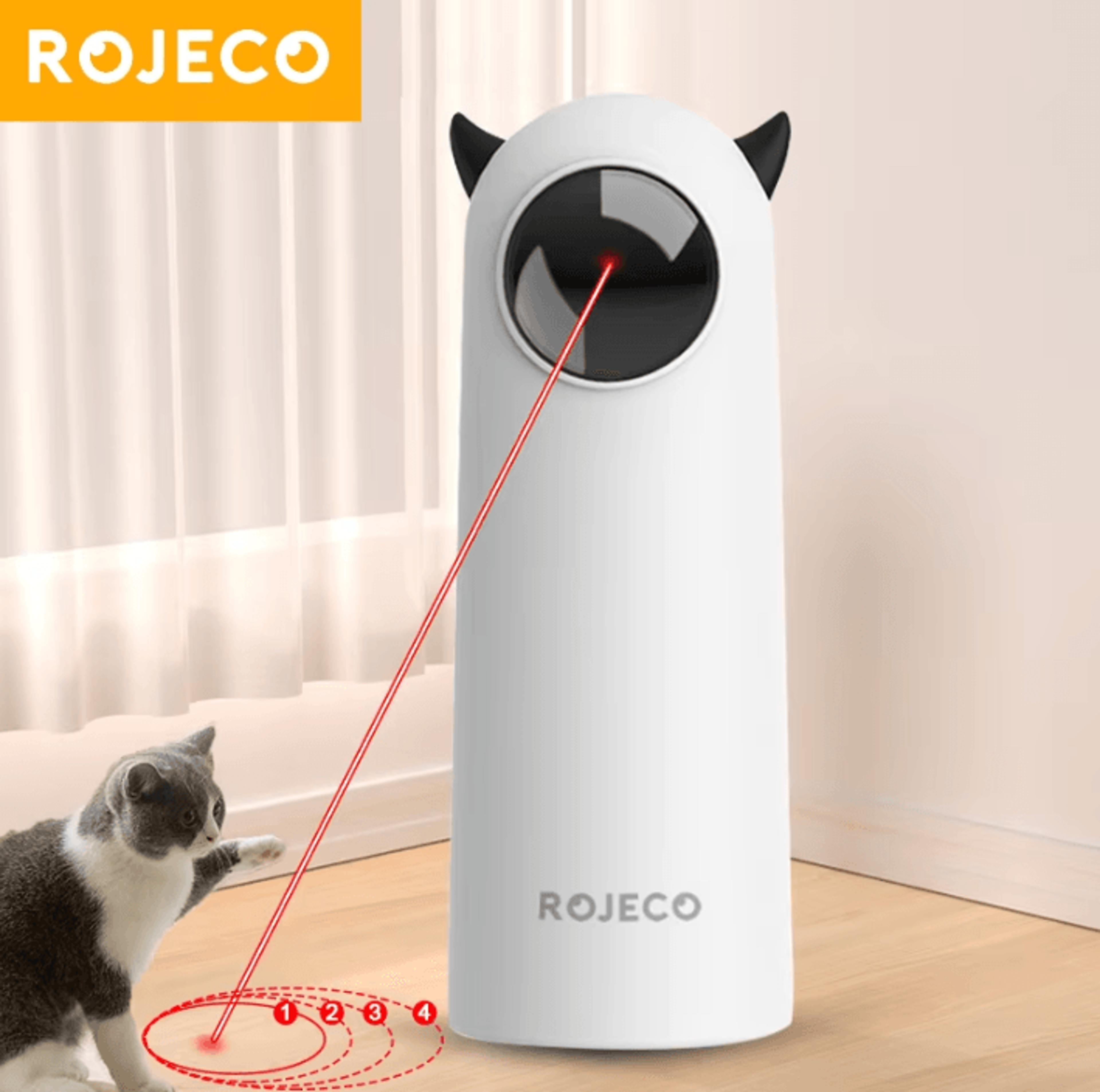 ROJECO Smart LED Laser Cat Toy For Interactive Indoor Play 0