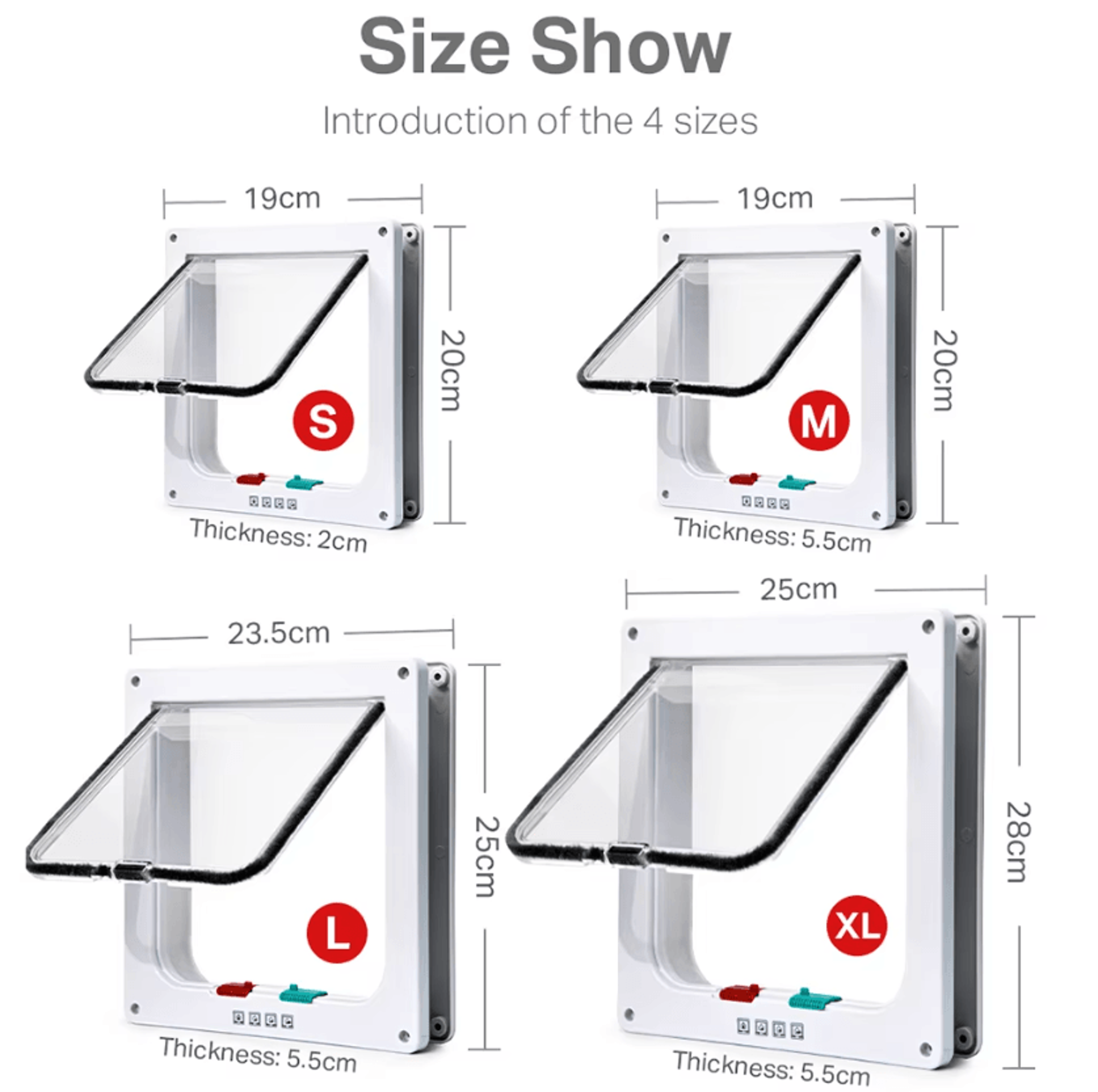 4Way Locking Smart Pet Door For Cats  Small Dogs 2