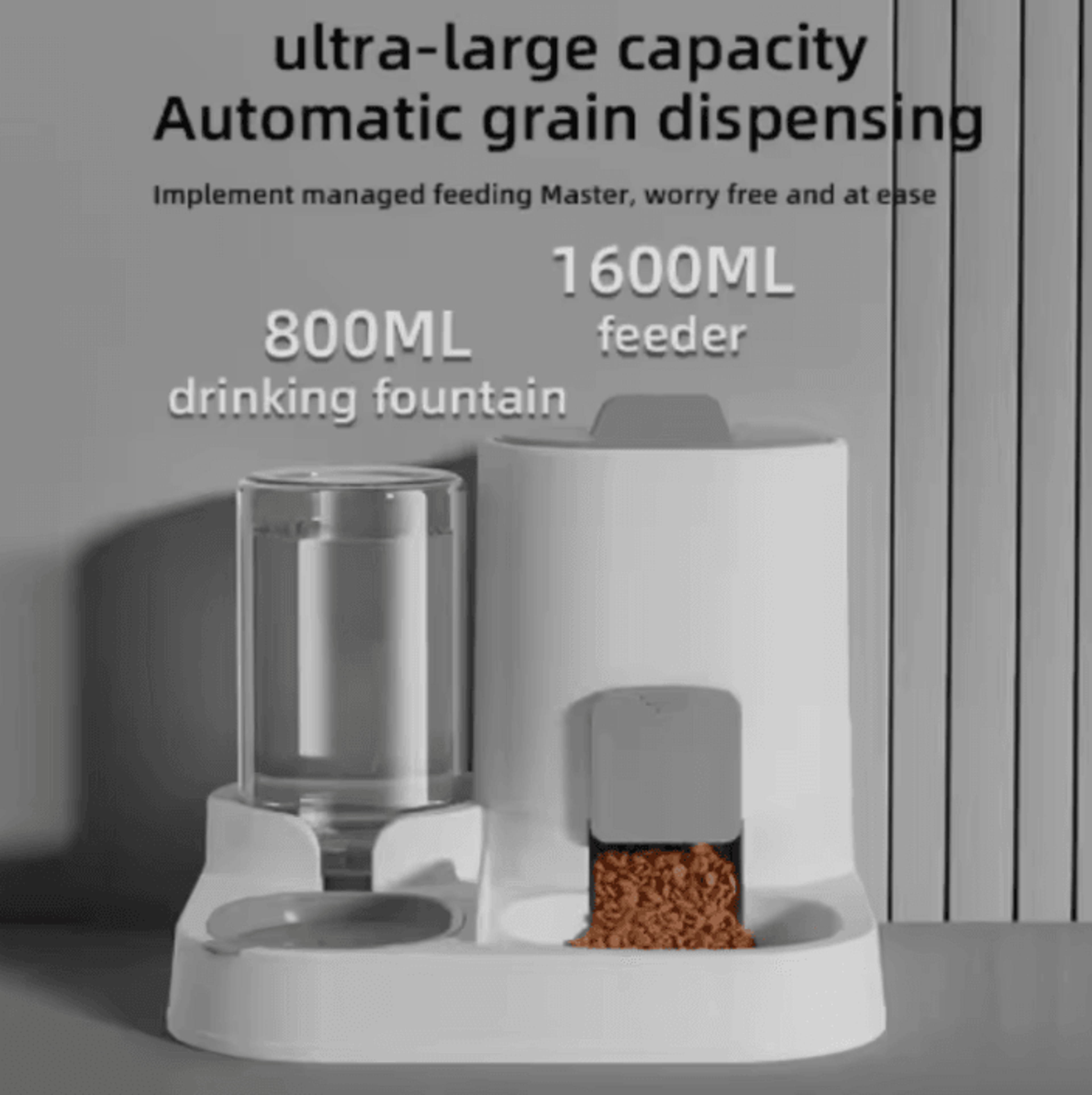 AquaServe 2in1 Cat  Dog Food Bowl With Automatic Water Dispenser 1