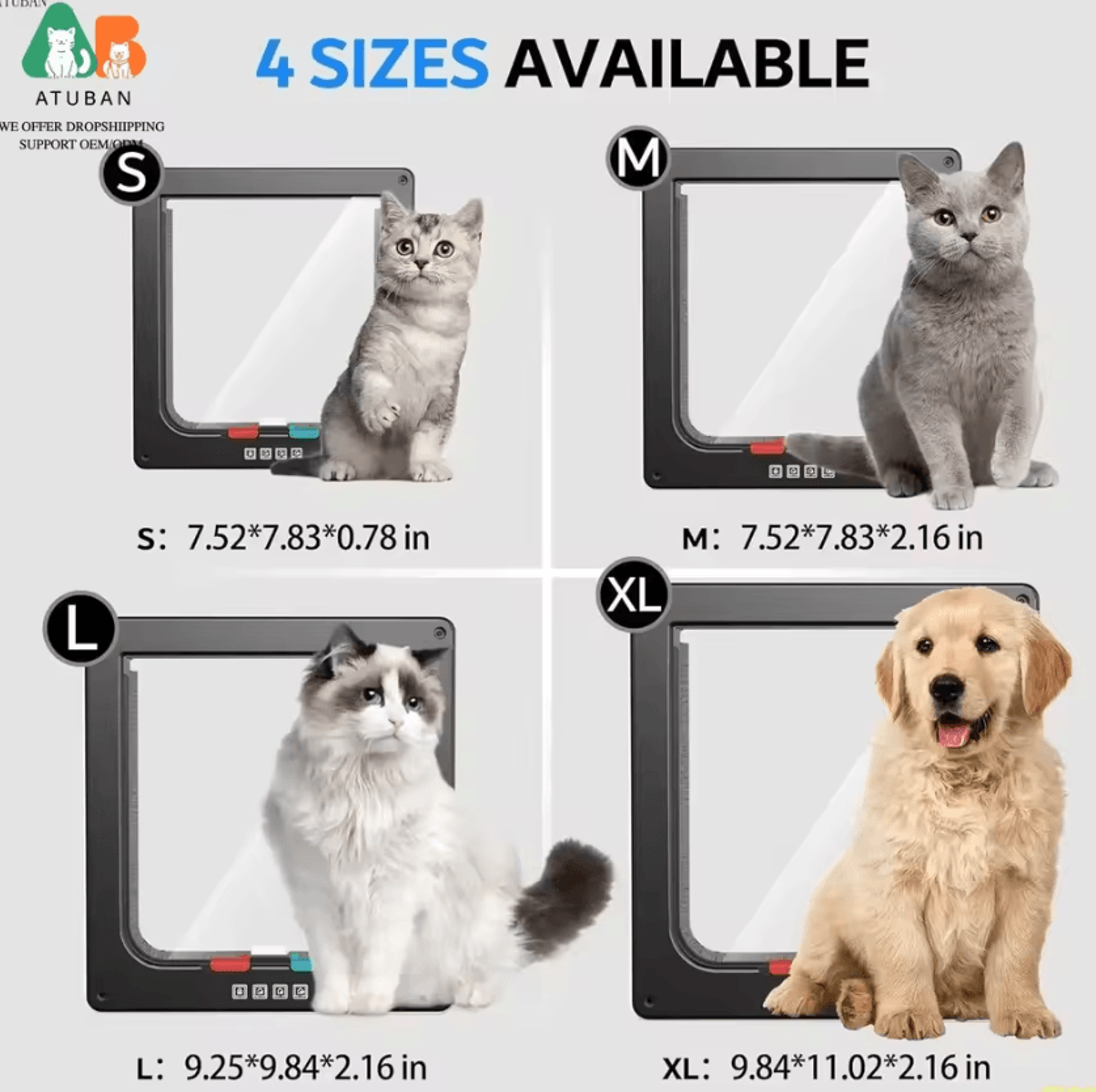 FreePaws Large Cat Door With 4Way Locking System 1