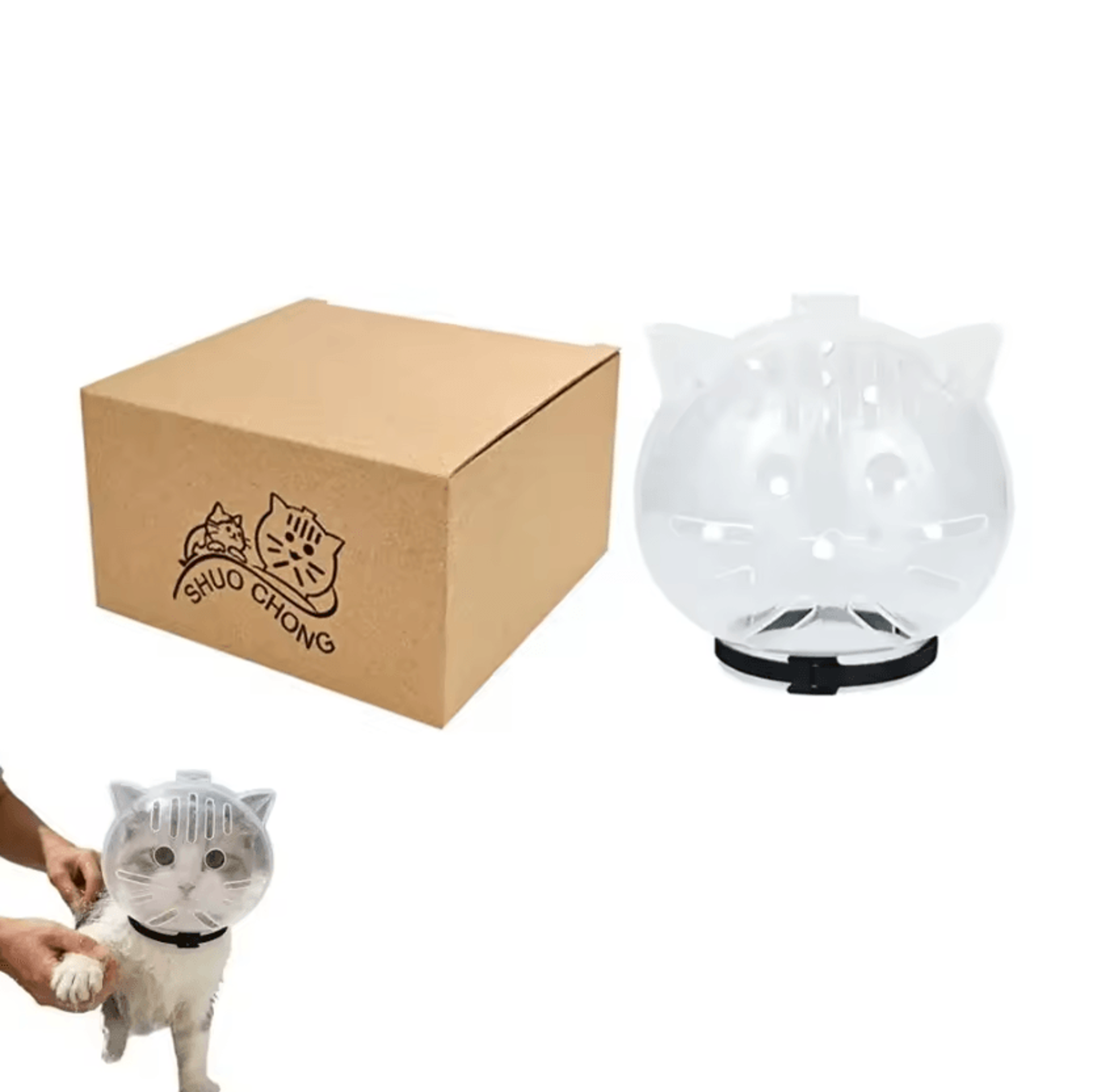 CalmGuard Cat Grooming Helmet  AntiBite Cat Muzzle 4