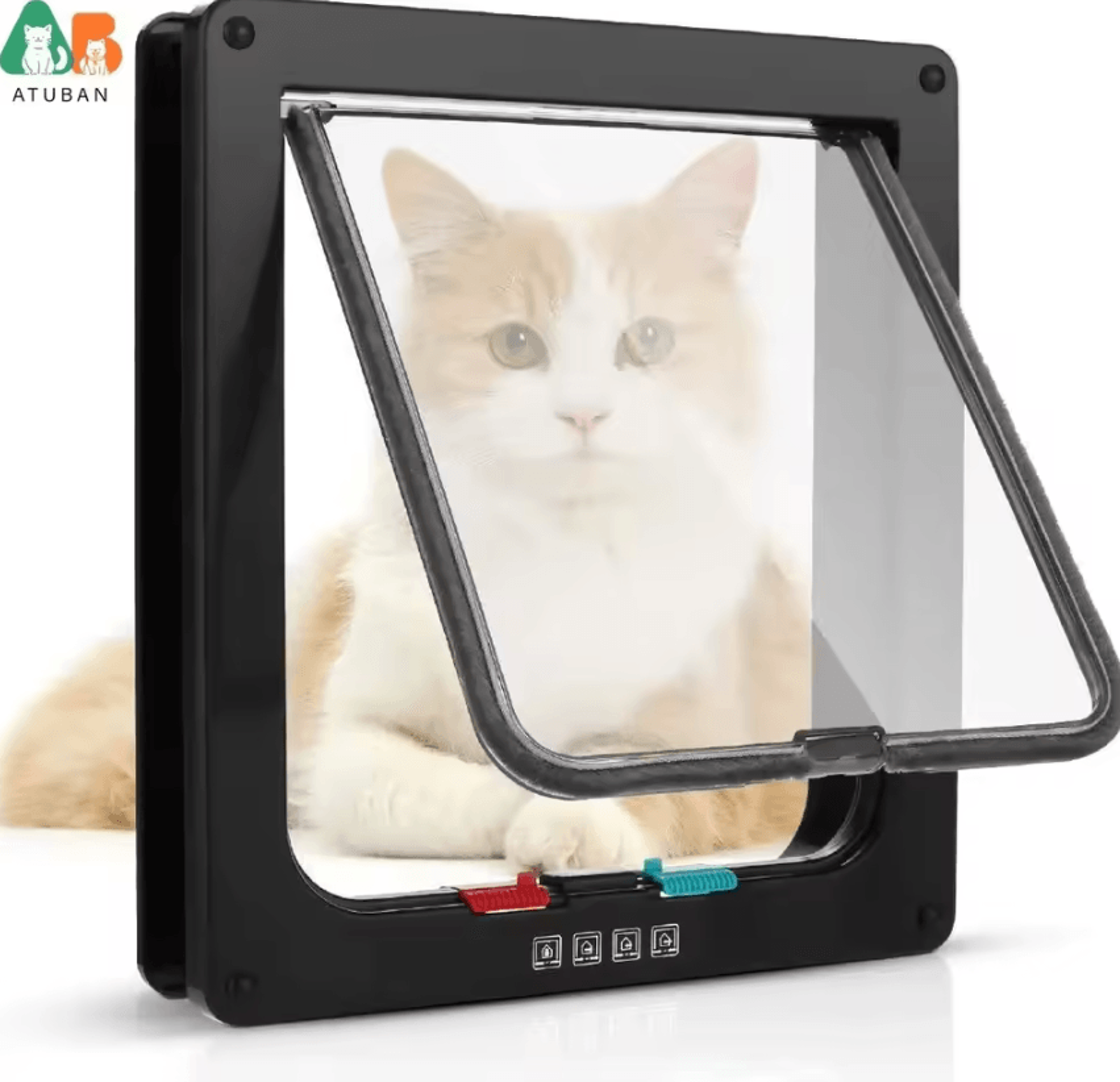 FreedomFlow 4Way Locking Cat Door For Interior  Exterior Doors 4