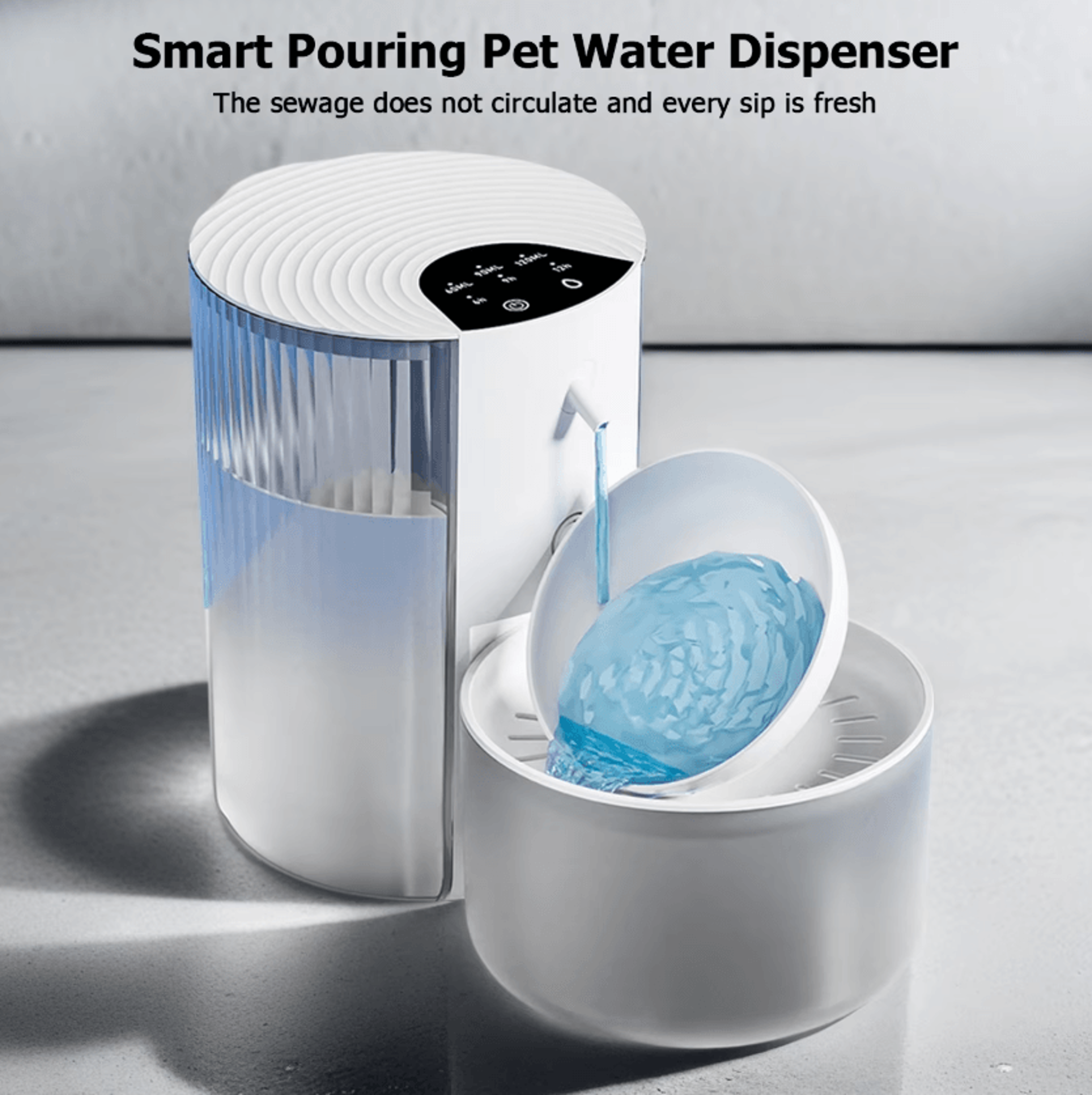 PureFlow 3000ML Smart Tilt Cat Water Fountain 0
