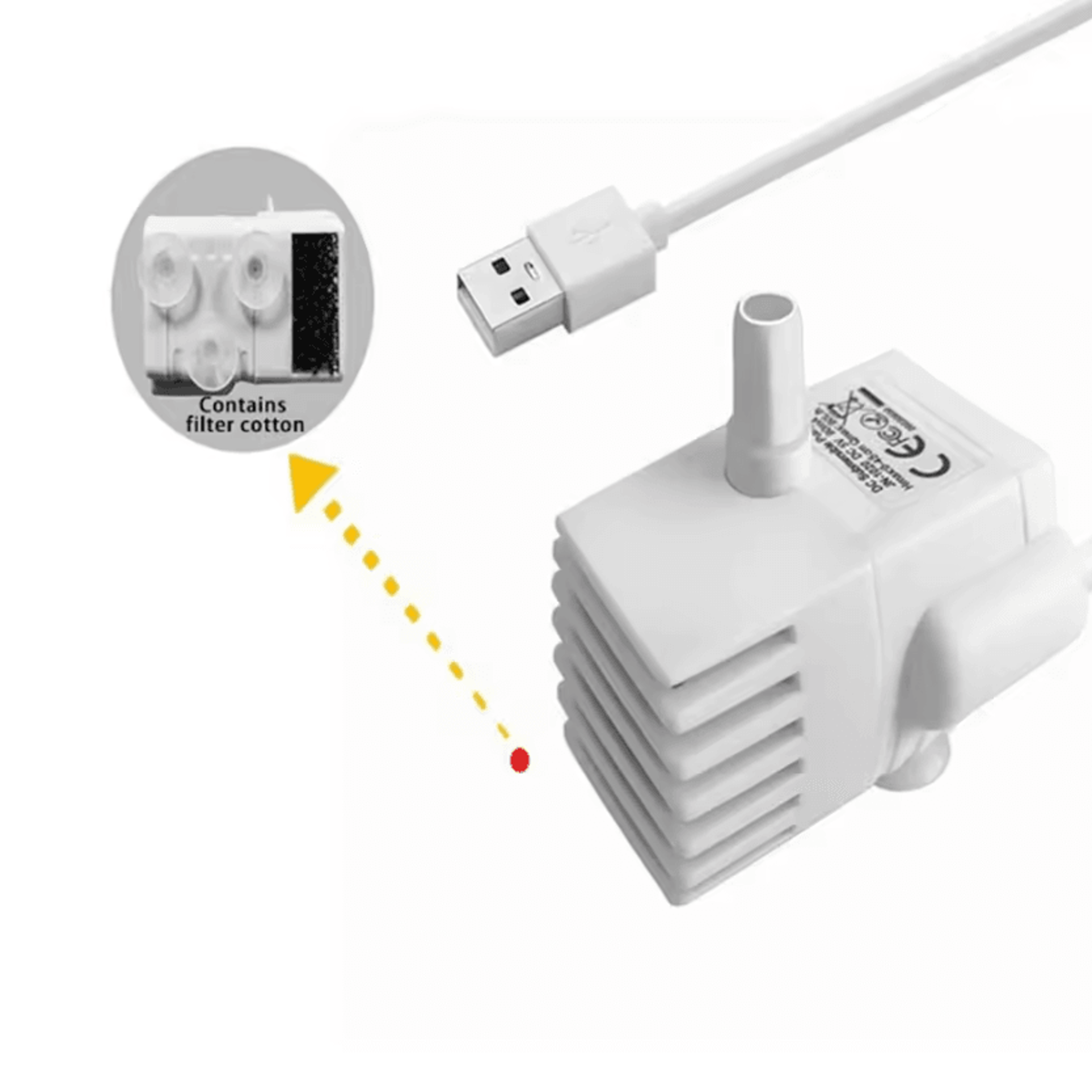 FreshFlow USB Water Fountain Replacement Pump For Pets 4