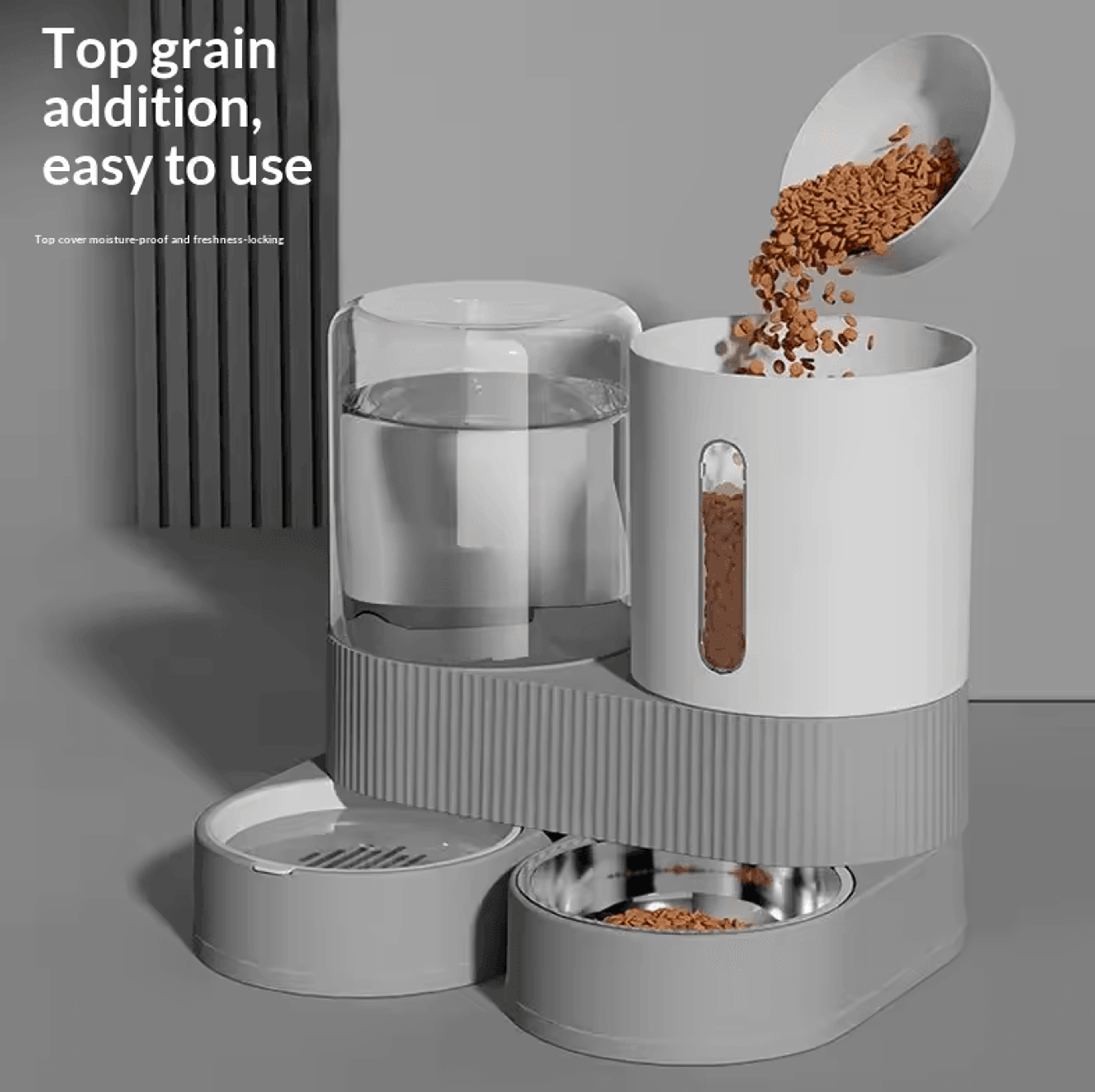 GravityFlow Automatic Pet Feeder  Water Dispenser Station 0