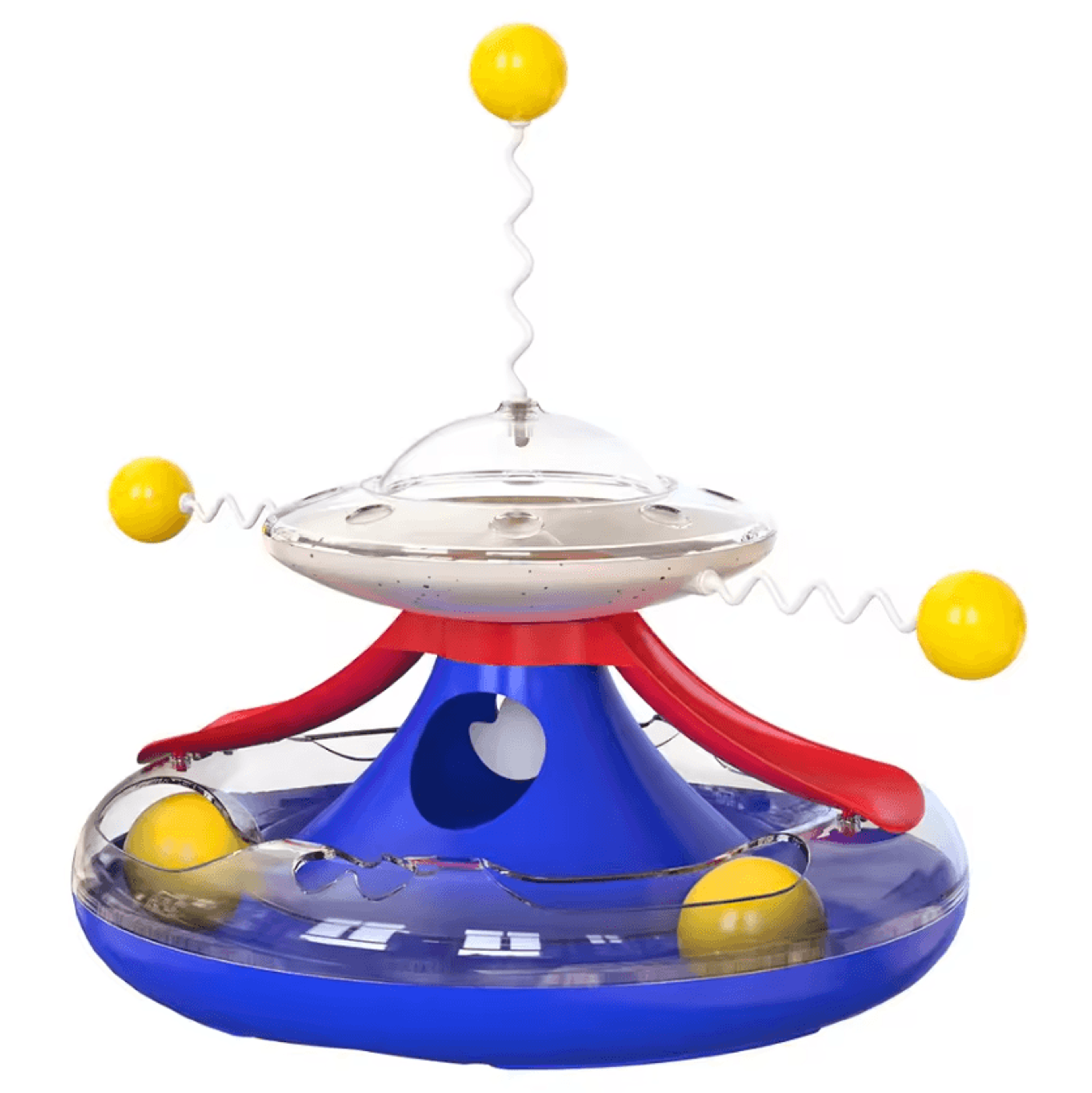 Interactive Cat Puzzle Toy With Spinning Track Balls  Feather Teaser 8