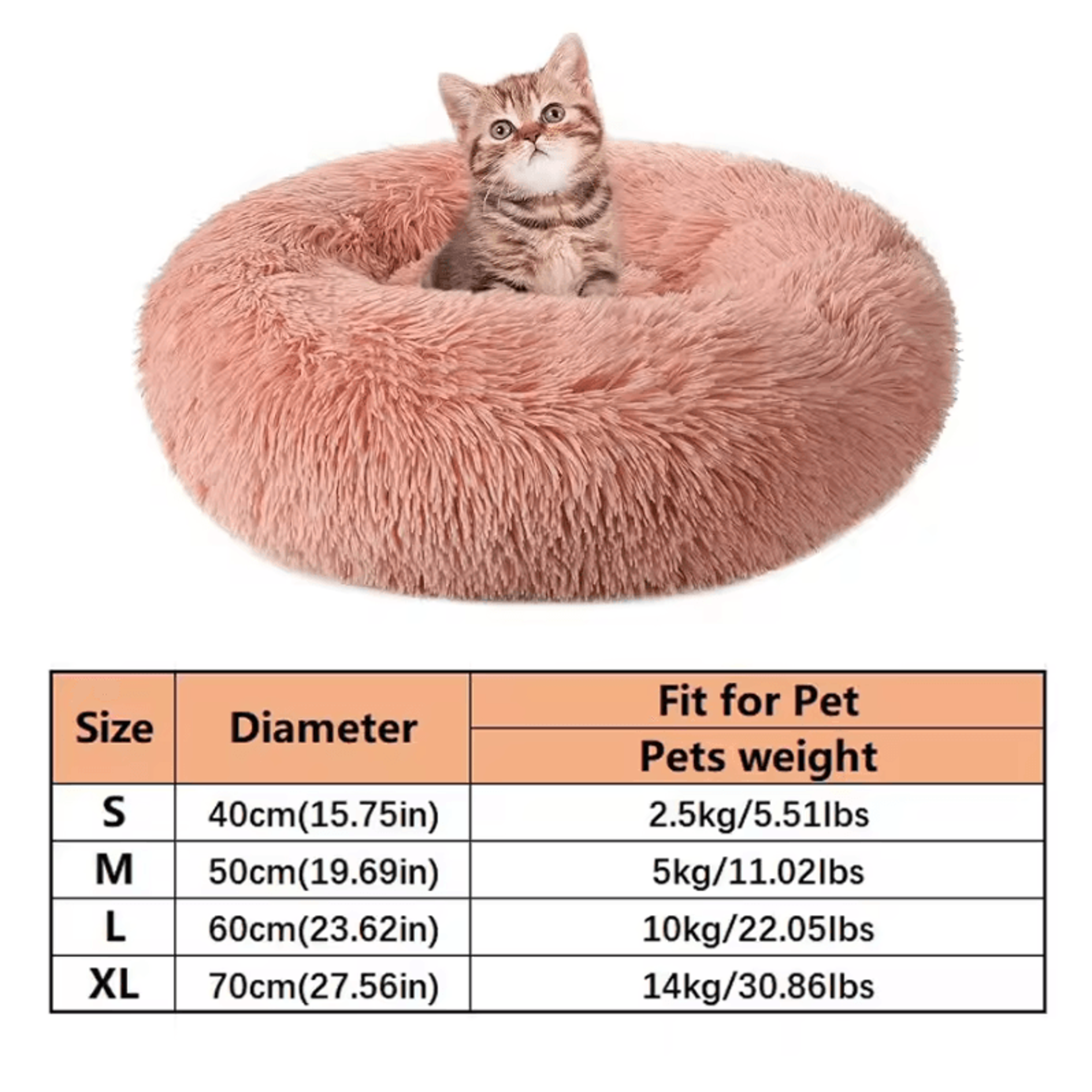 CozyCalm Plush Donut Pet Bed For Cats  Small Dogs 3