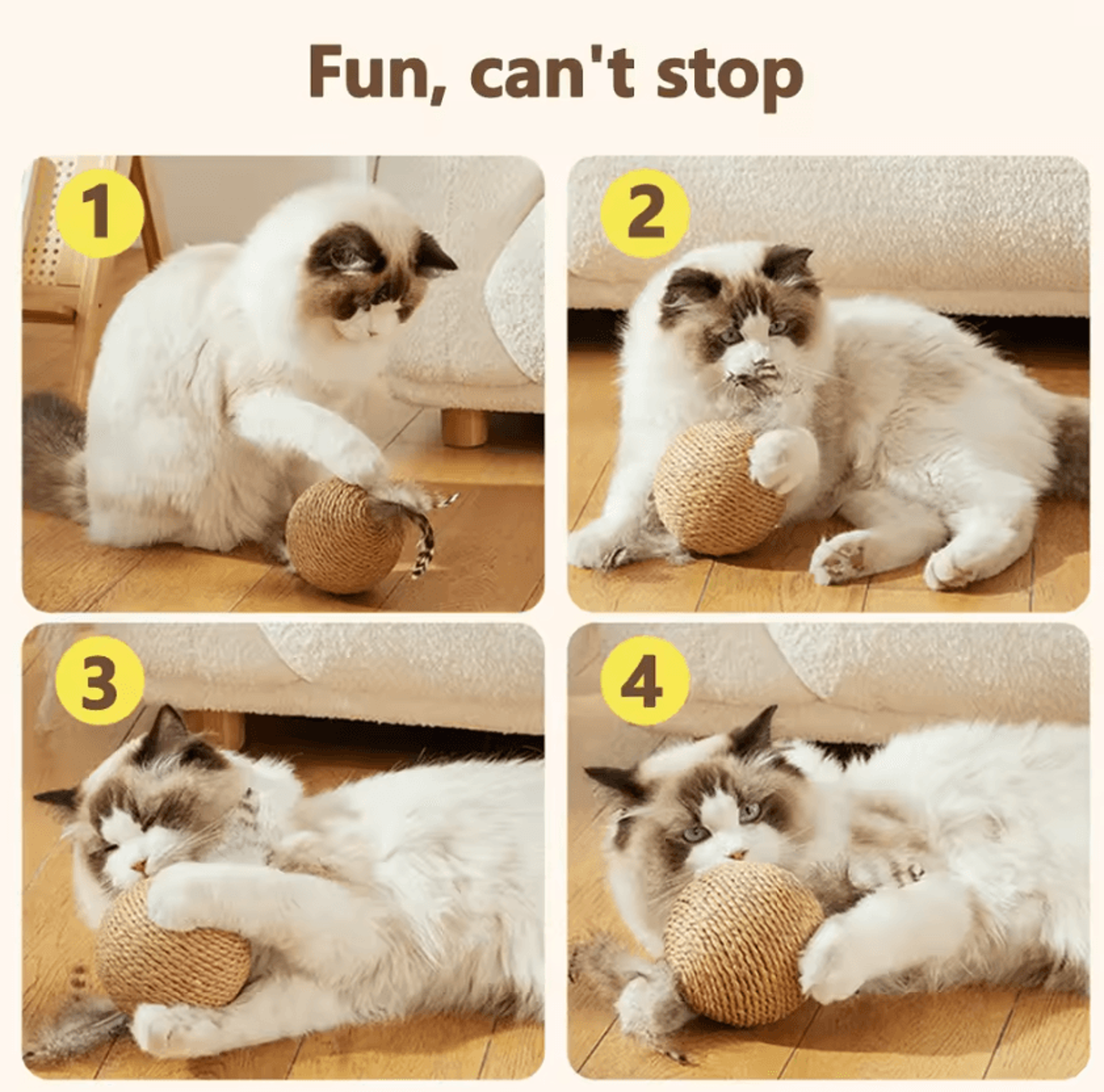SisalPaw Interactive Scratching Ball Toy 2
